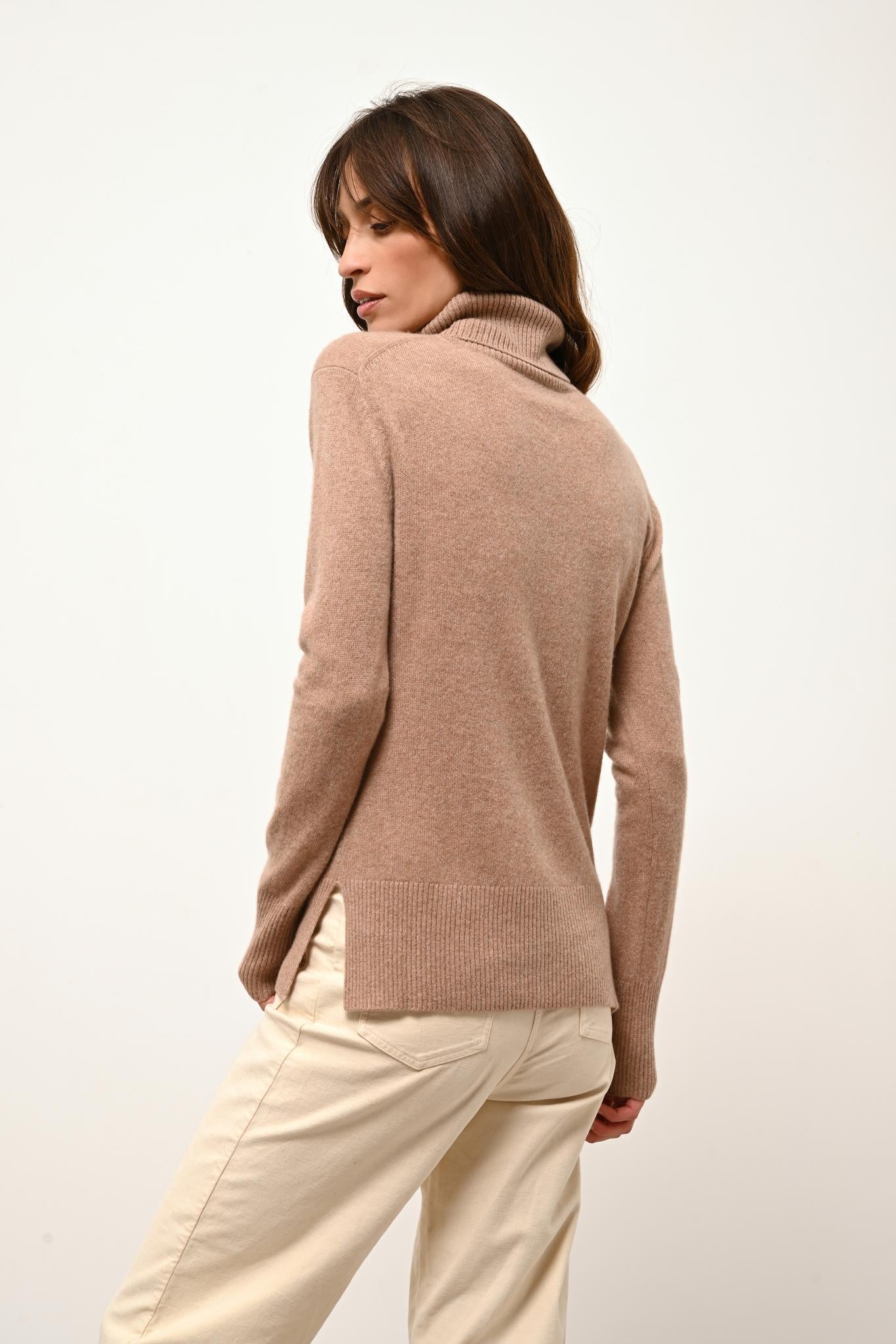 LEXIE camel turtleneck sweater
