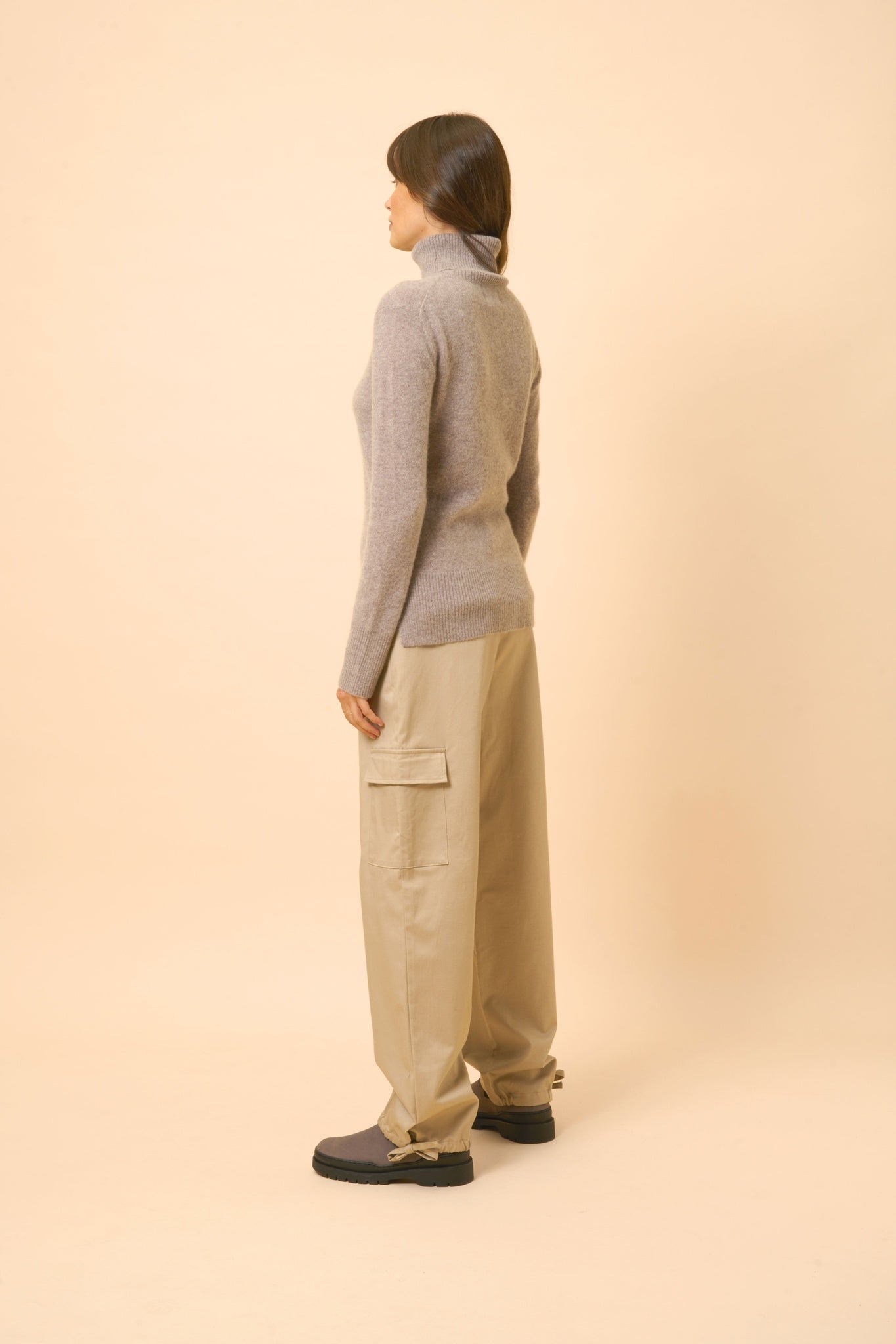 LEXIE pull col roulé caribou chiné