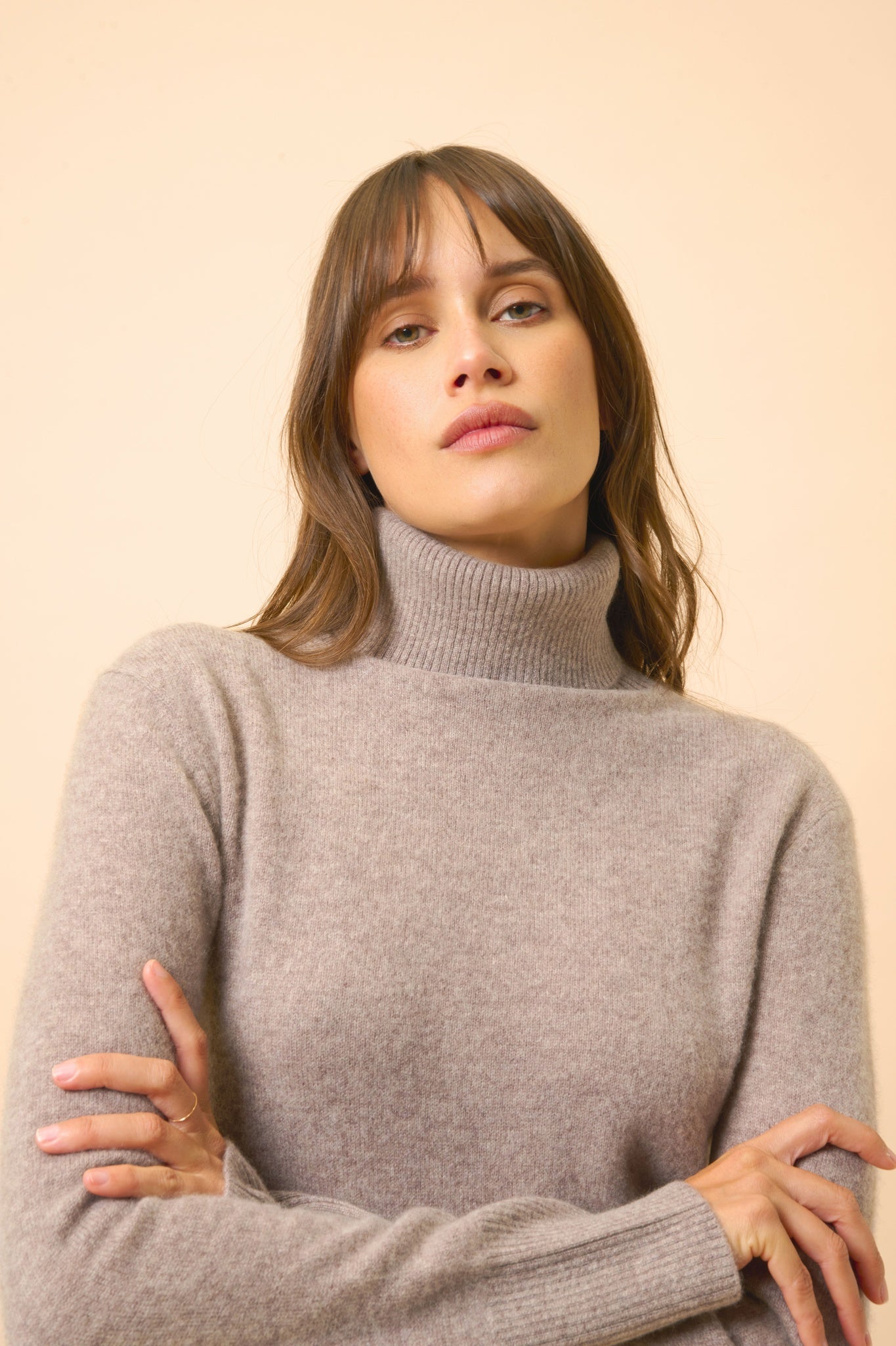 LEXIE pull col roulé caribou chiné