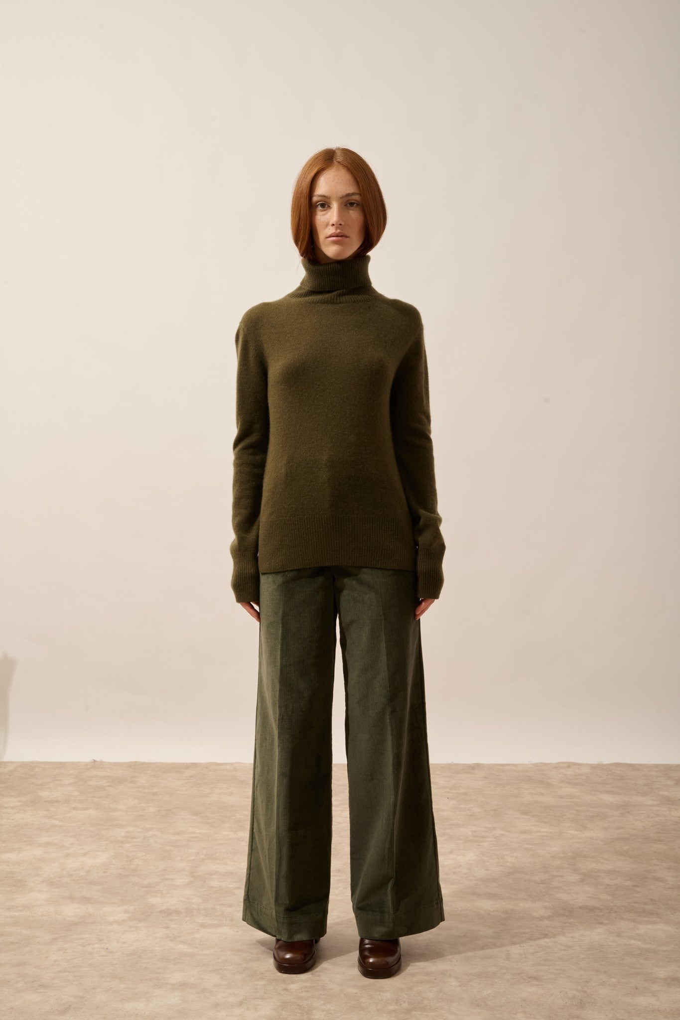 lexie pull col roulé chatain