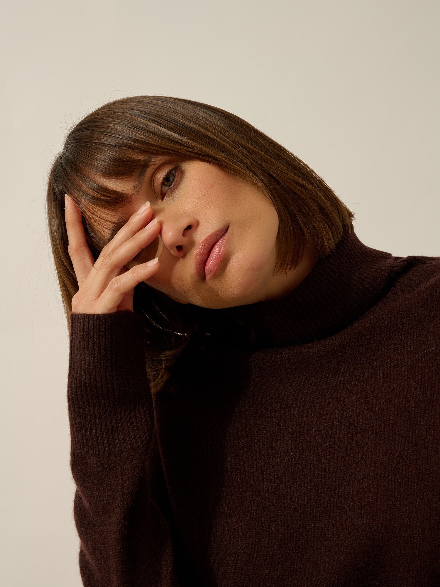 Lexie chocolate brown turtleneck sweater