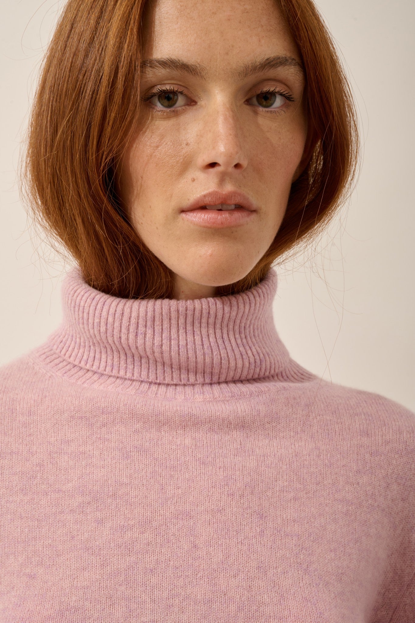 lexie pull col roulé guimauve chiné