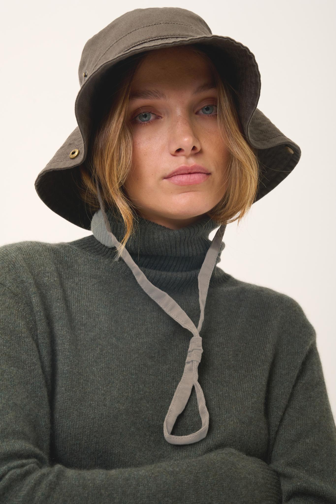 LEXIE khaki mottled turtleneck sweater