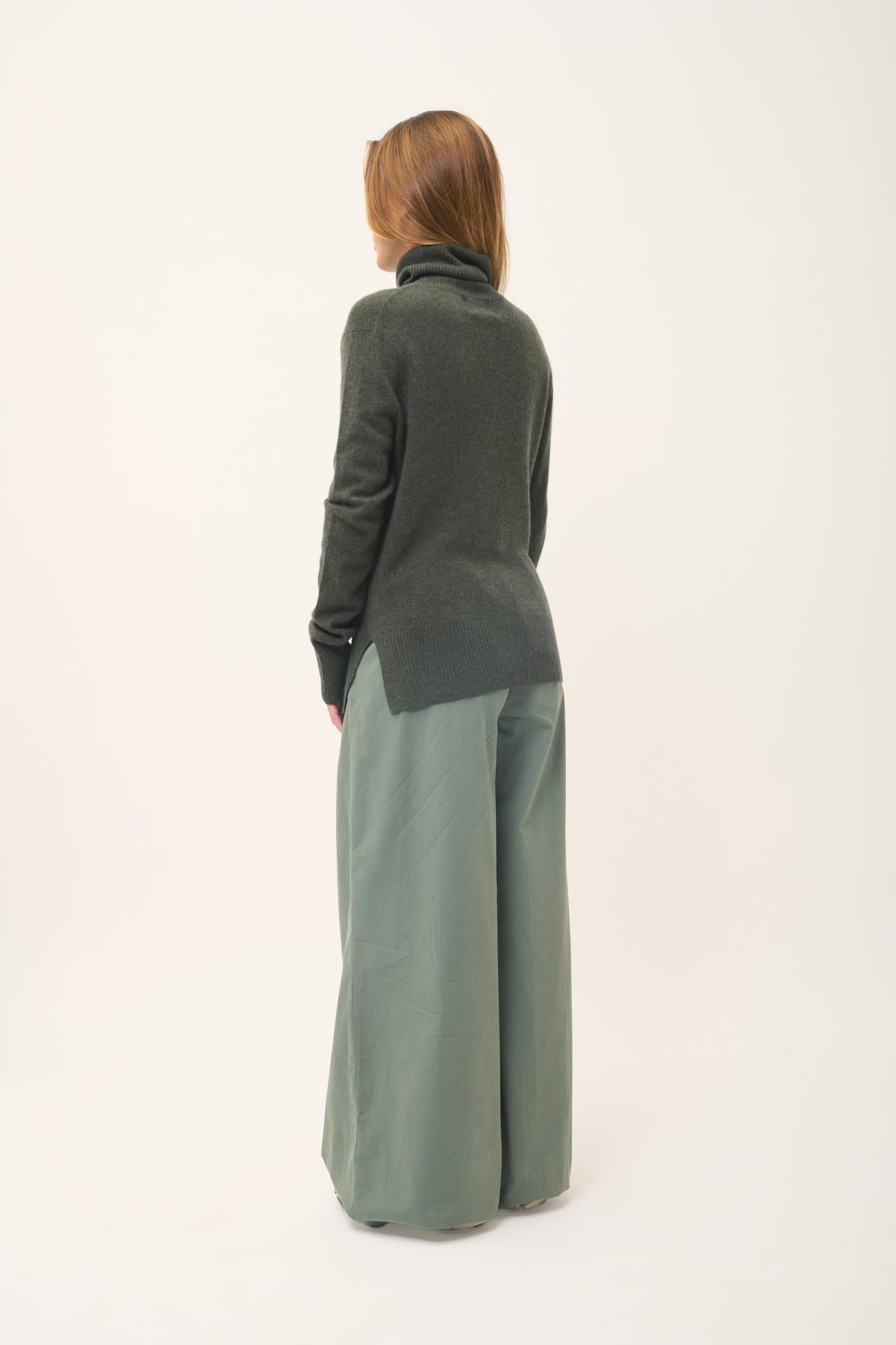 LEXIE khaki mottled turtleneck sweater