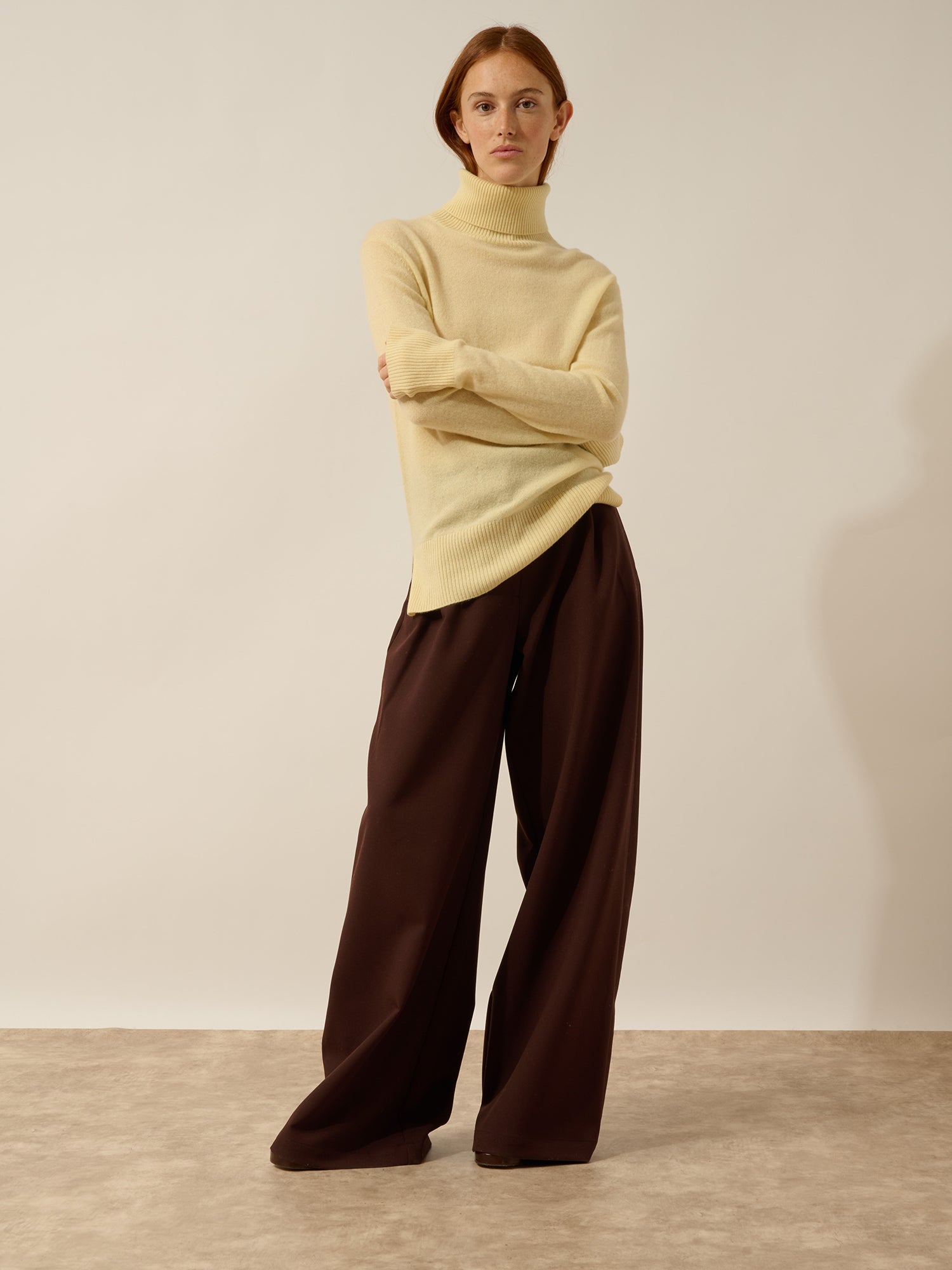 LEXIE pull col roulé limonade