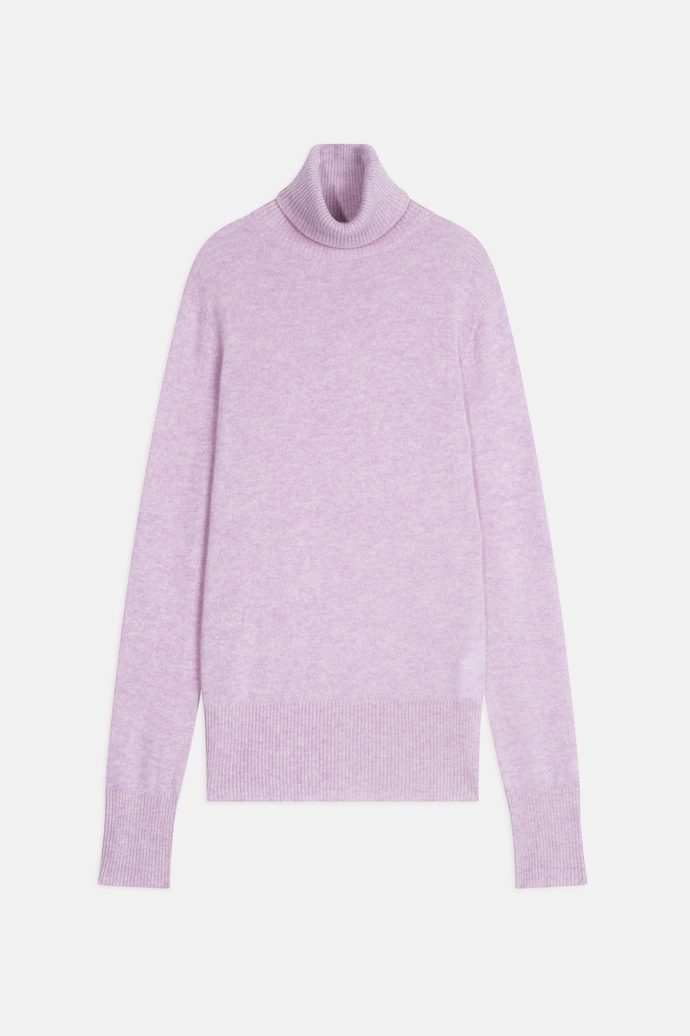 lexie pull col roulé mauve chiné