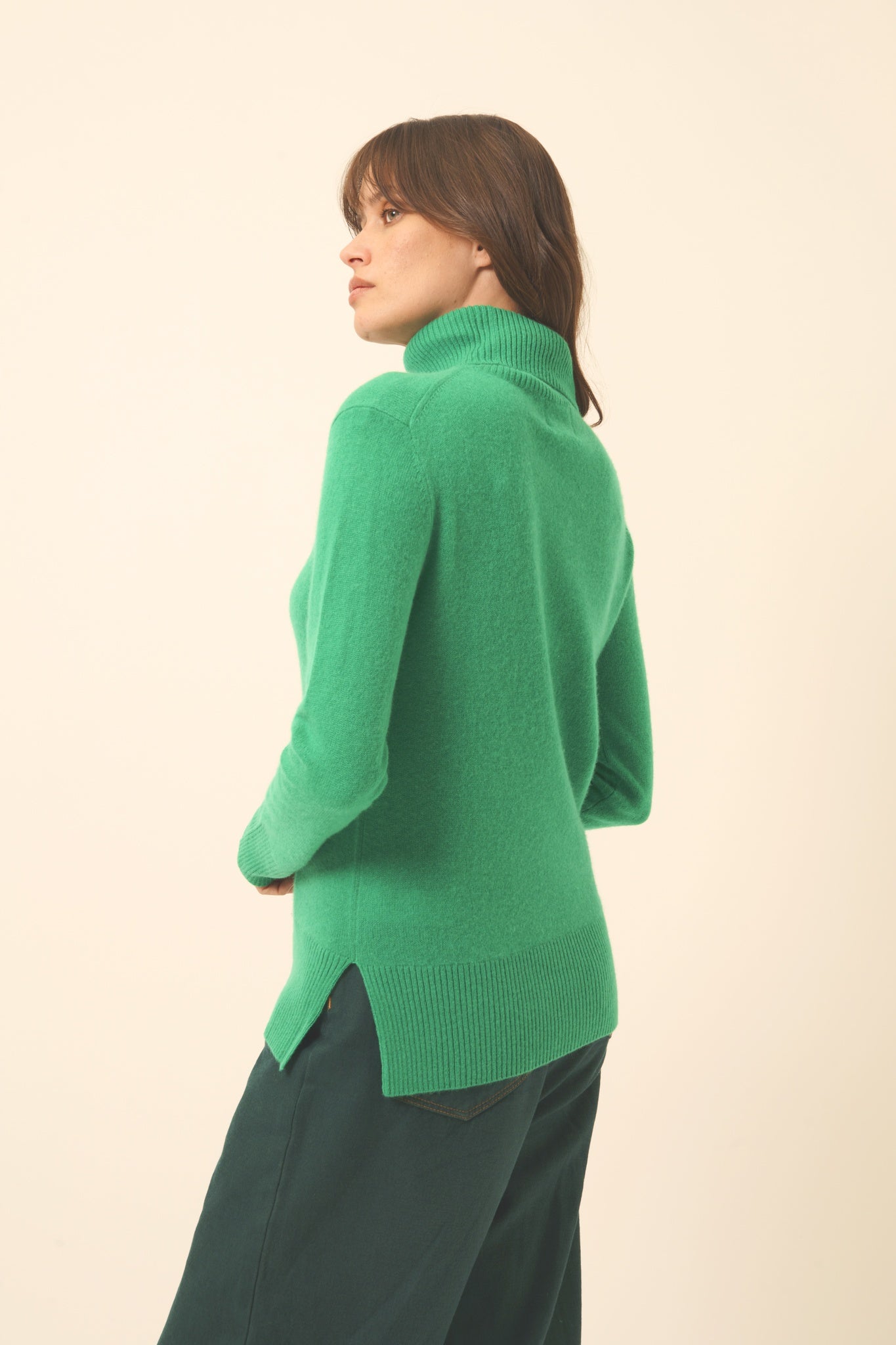 LEXIE pull col roulé menthe