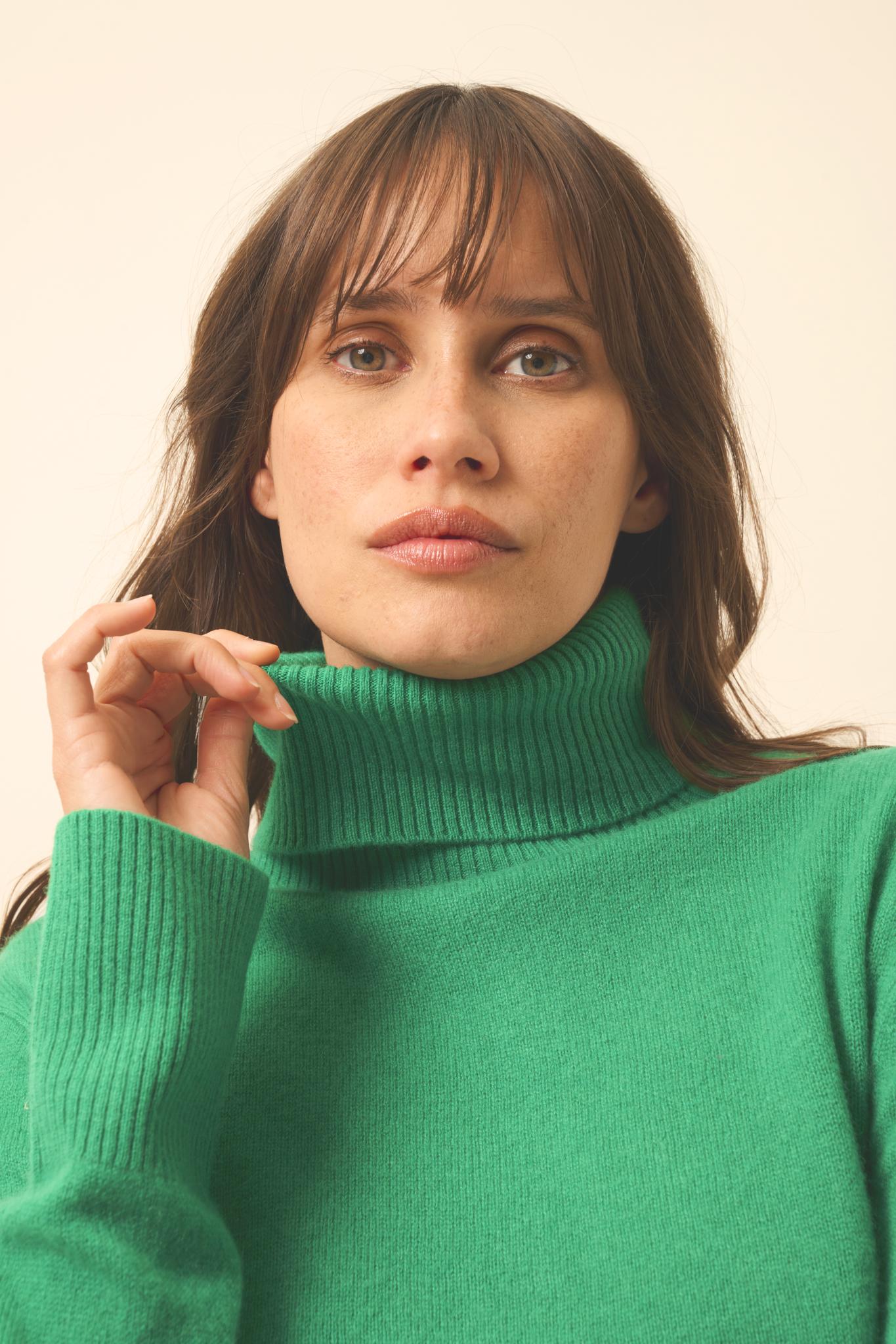LEXIE mint turtleneck sweater