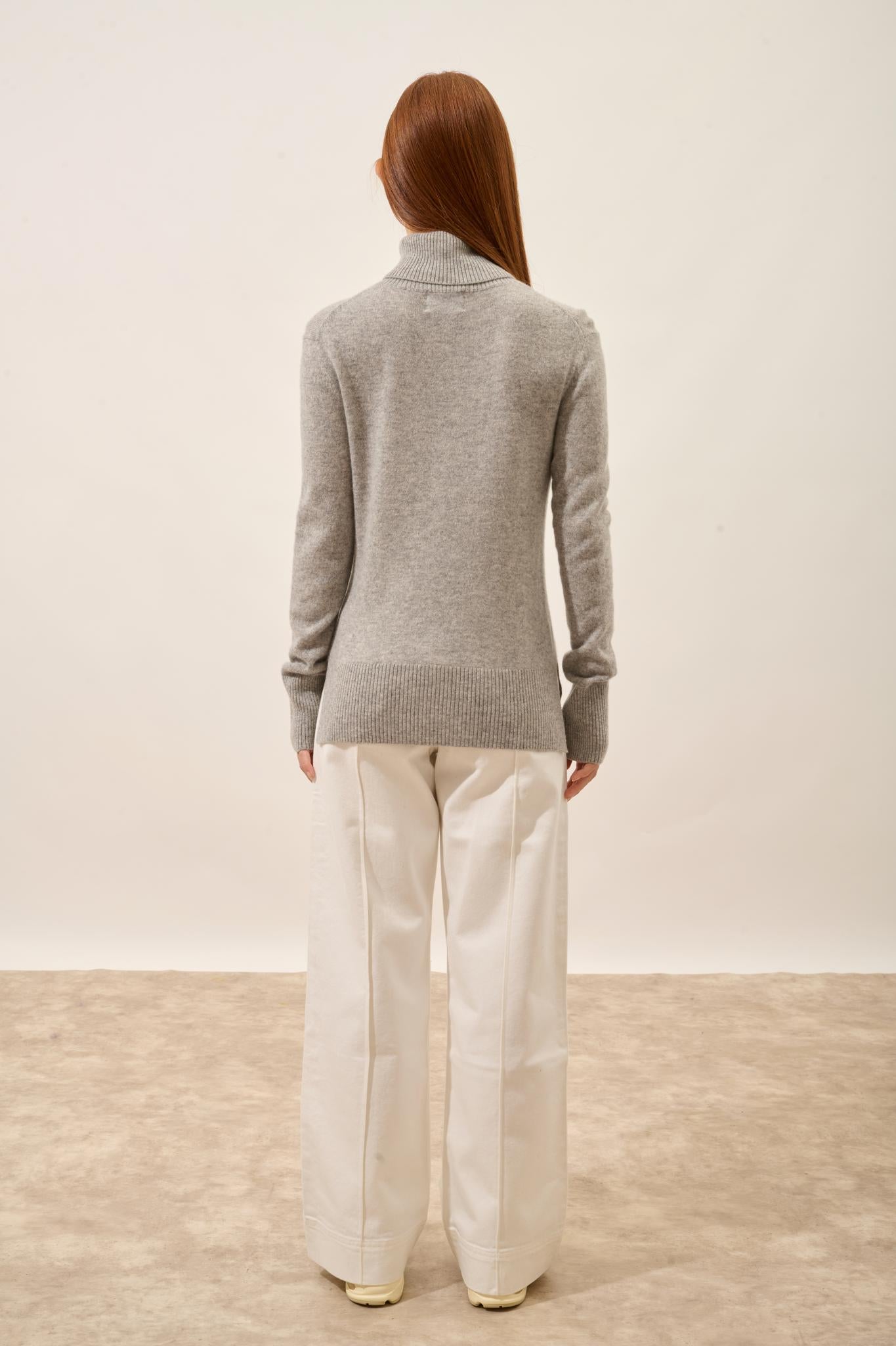 LEXIE pull col roulé nuage chiné