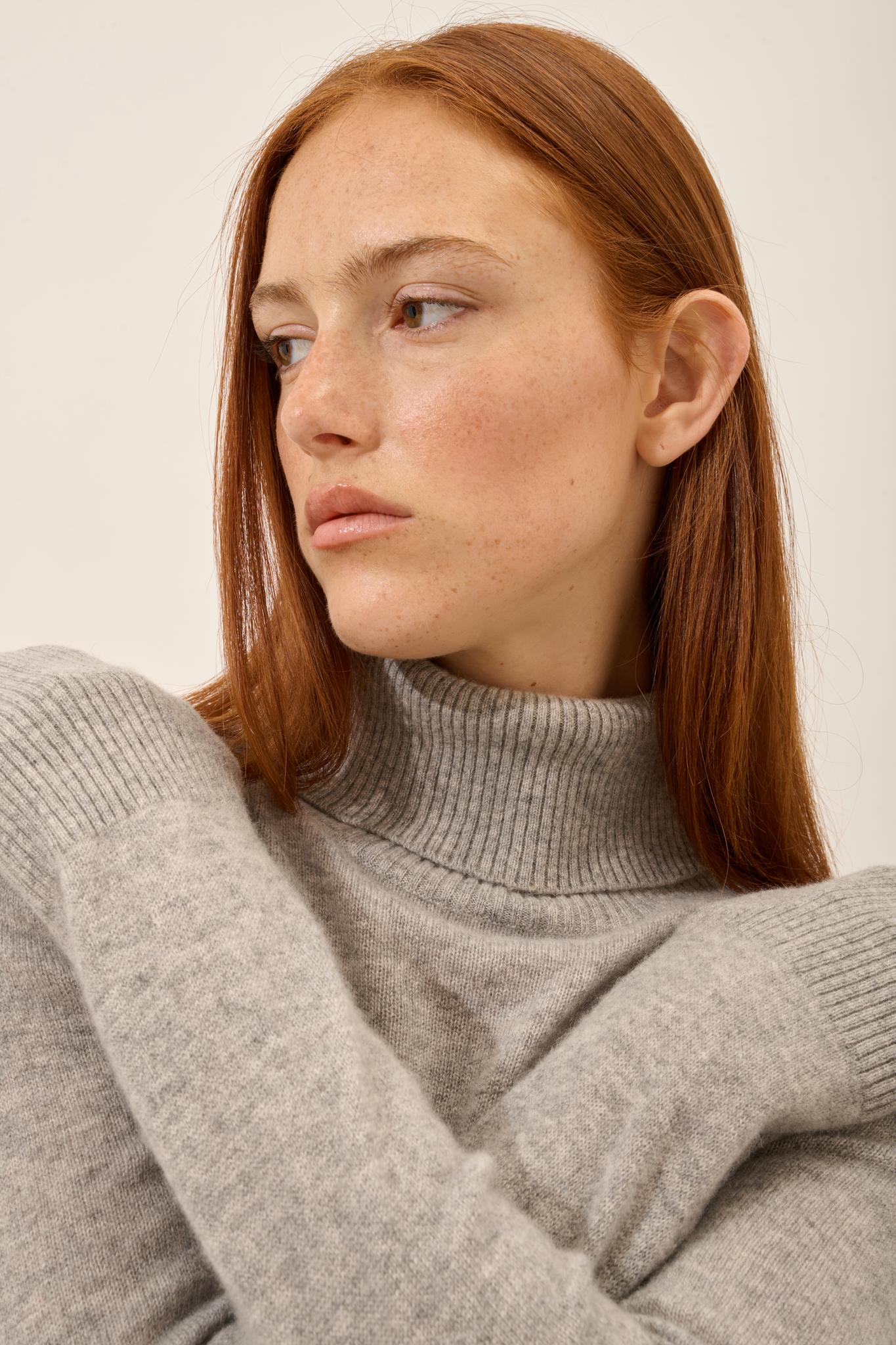 LEXIE pull col roulé nuage chiné