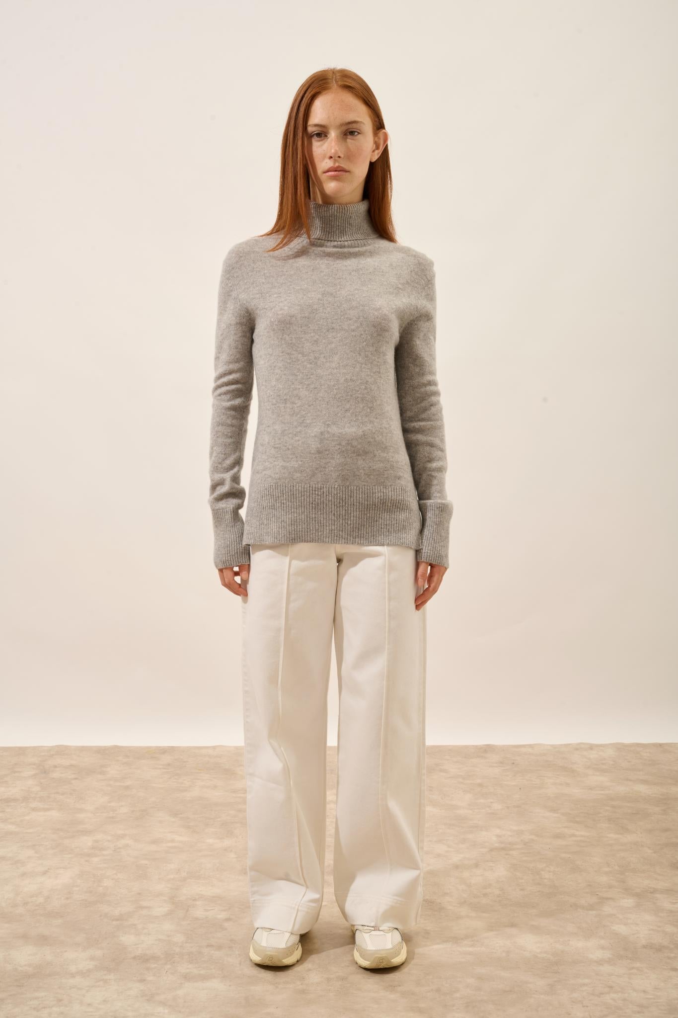 LEXIE pull col roulé nuage chiné