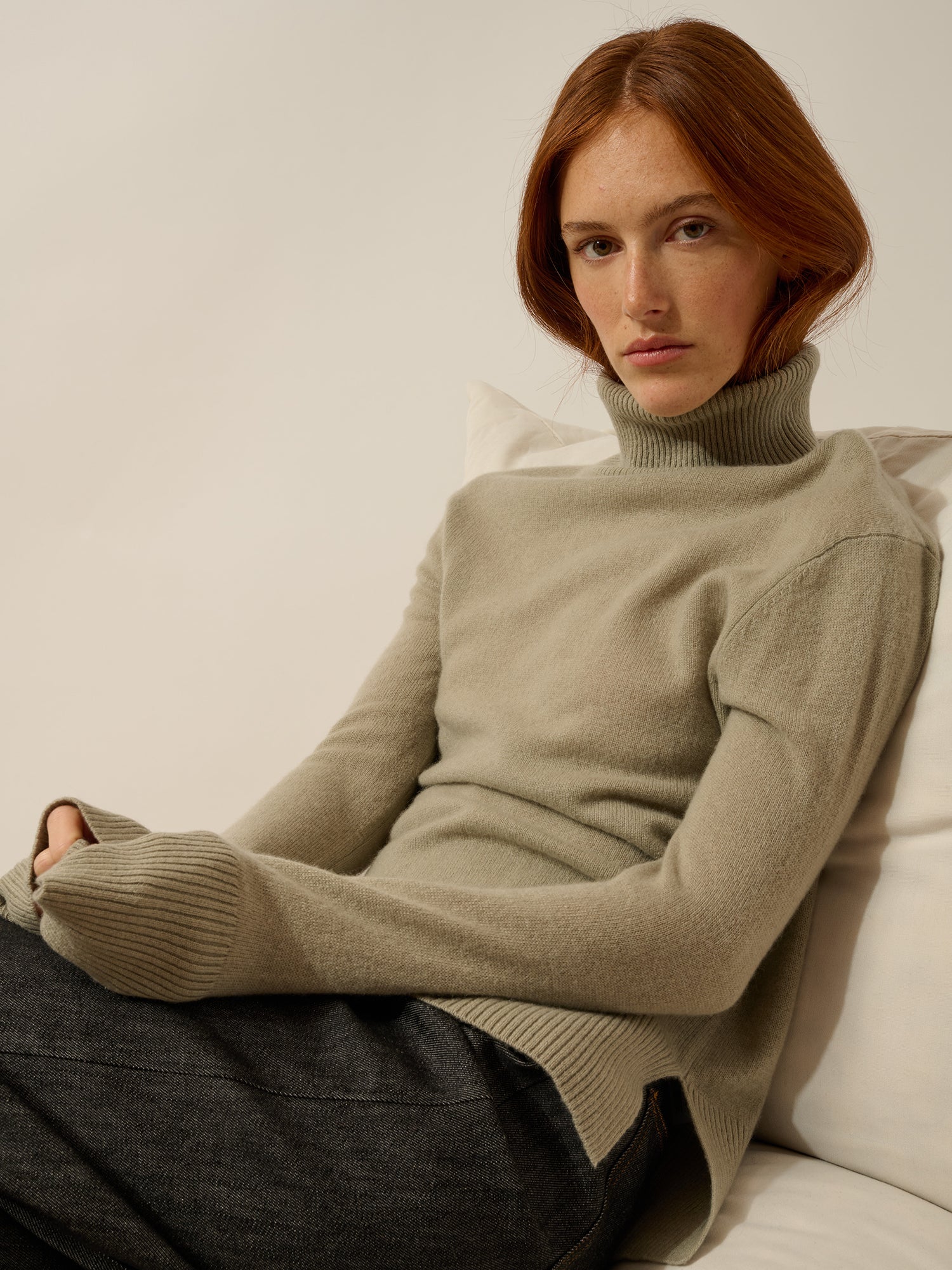 LEXIE olive turtleneck sweater