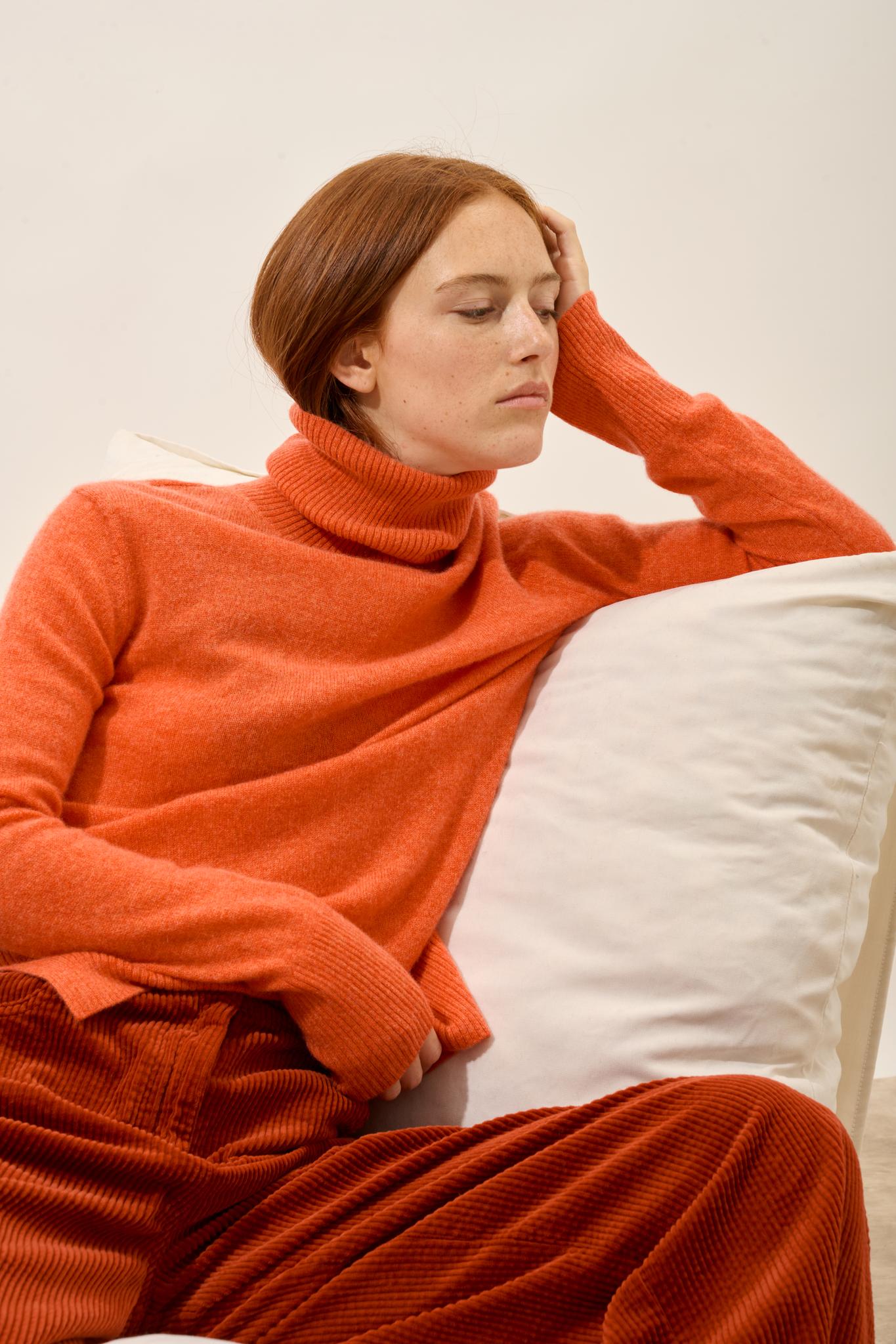 LEXIE orange turtleneck sweater