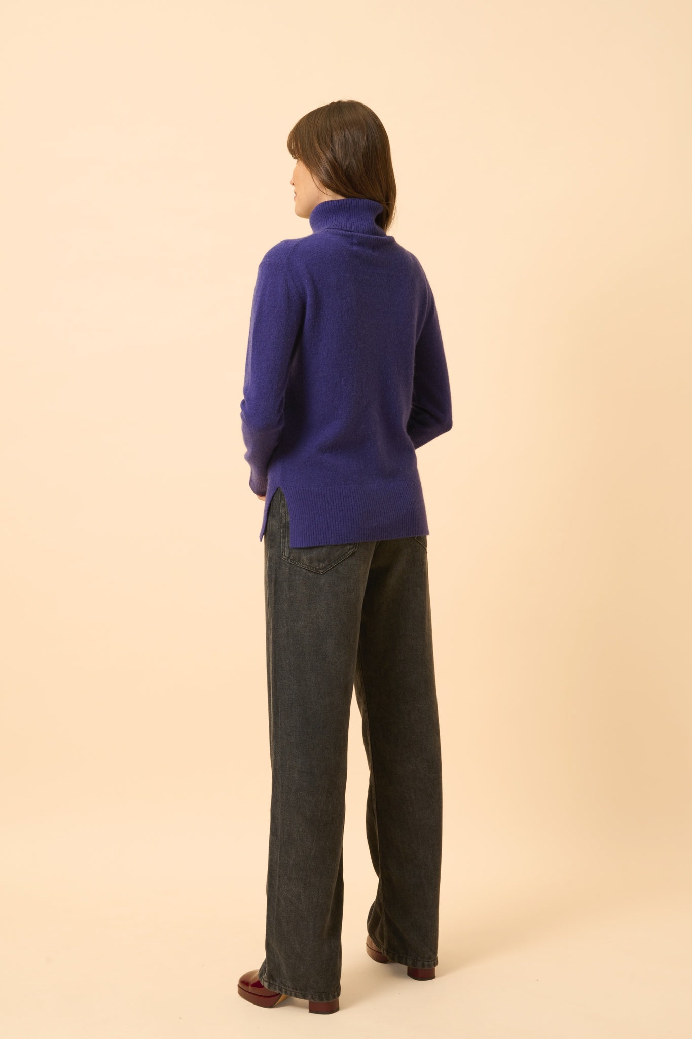 LEXIE pull col roulé purple