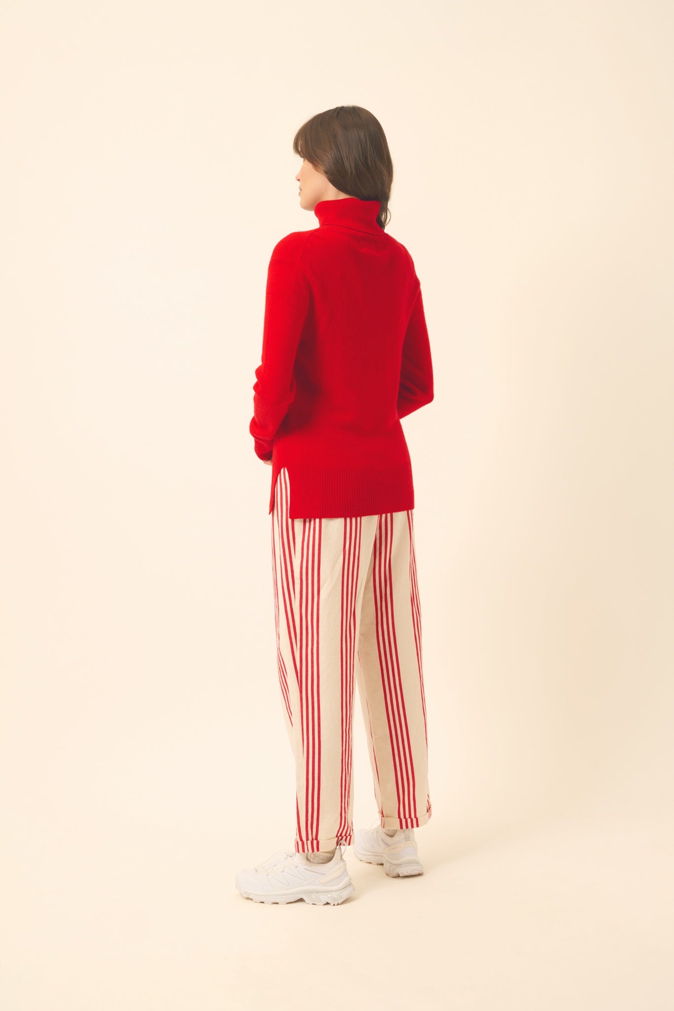 LEXIE pull col roulé rouge