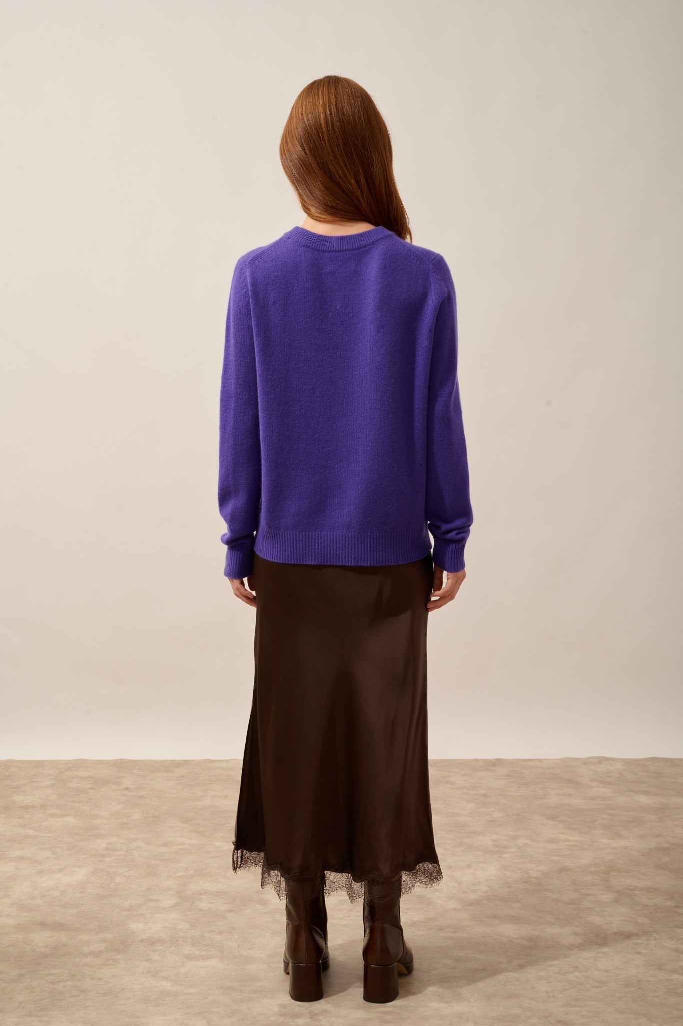 LEXINI round neck sweater, 4-ply amethyst