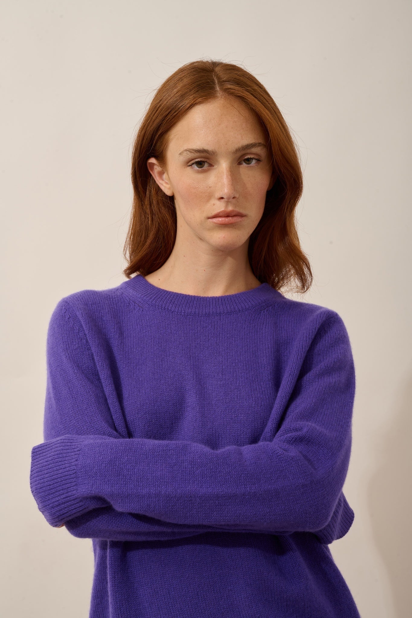 LEXINI round neck sweater, 4-ply amethyst