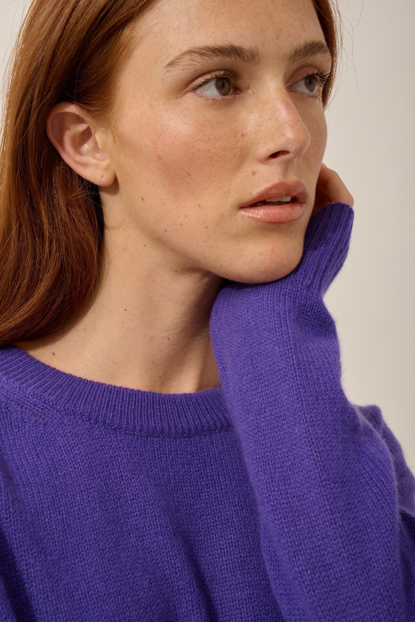 LEXINI round neck sweater, 4-ply amethyst