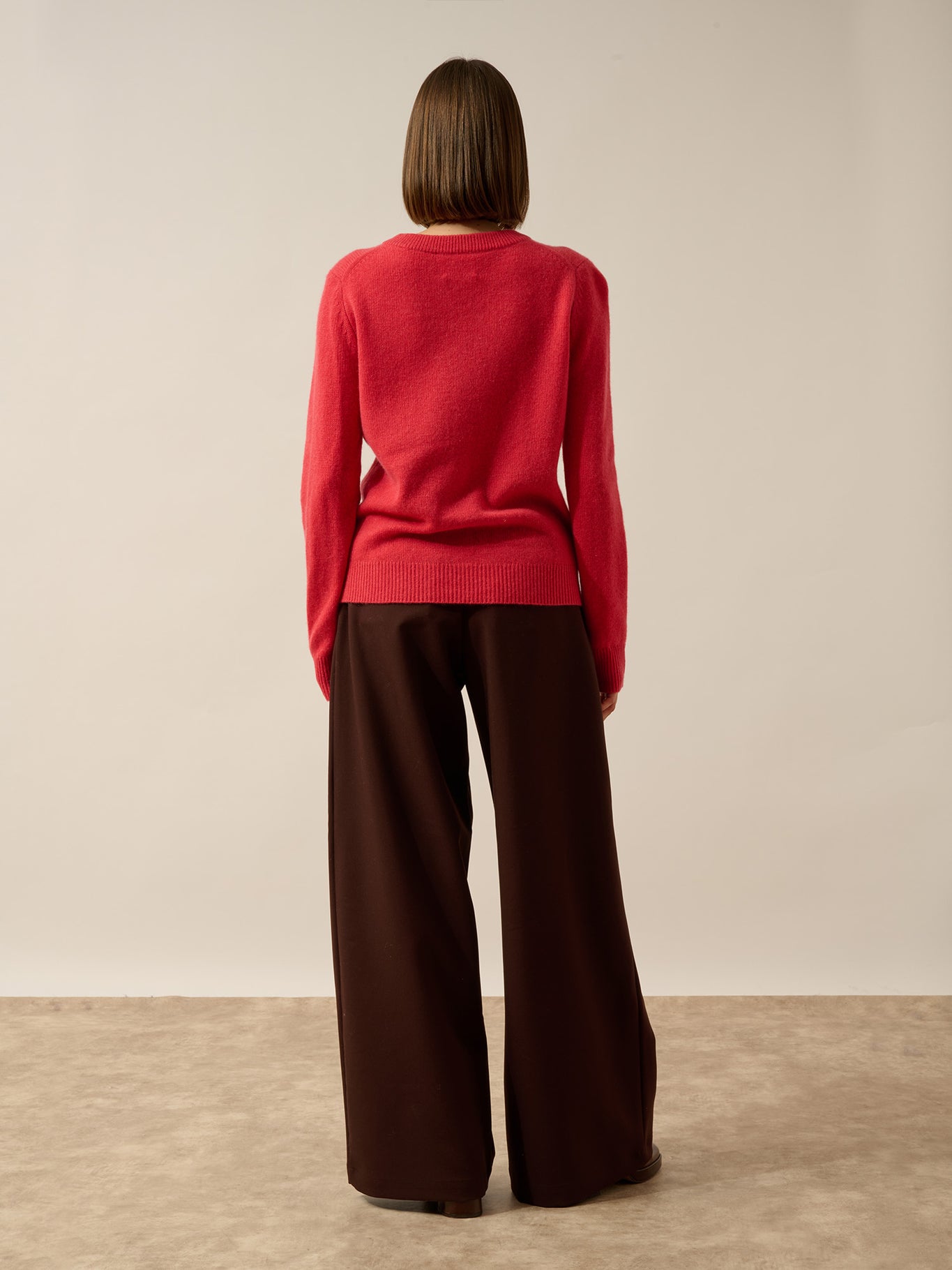 LEXINI coral 4-ply round neck sweater