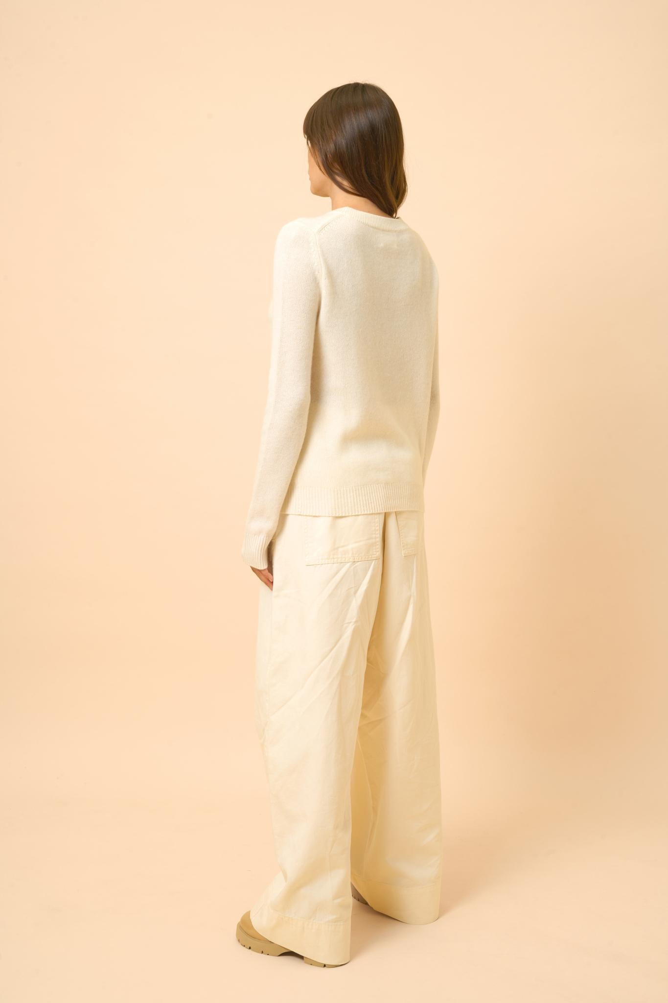 LEXINI pull col rond ivoire
