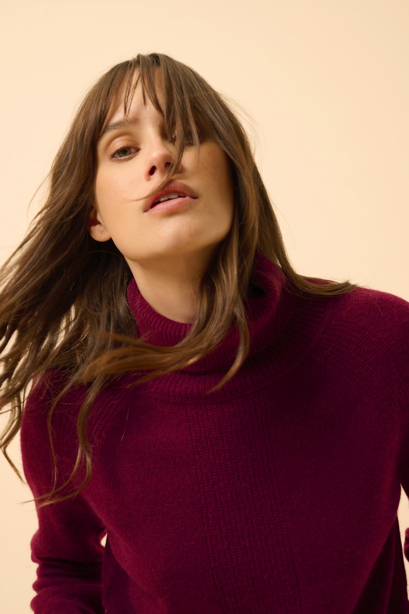 LILLY burgundy turtleneck sweater