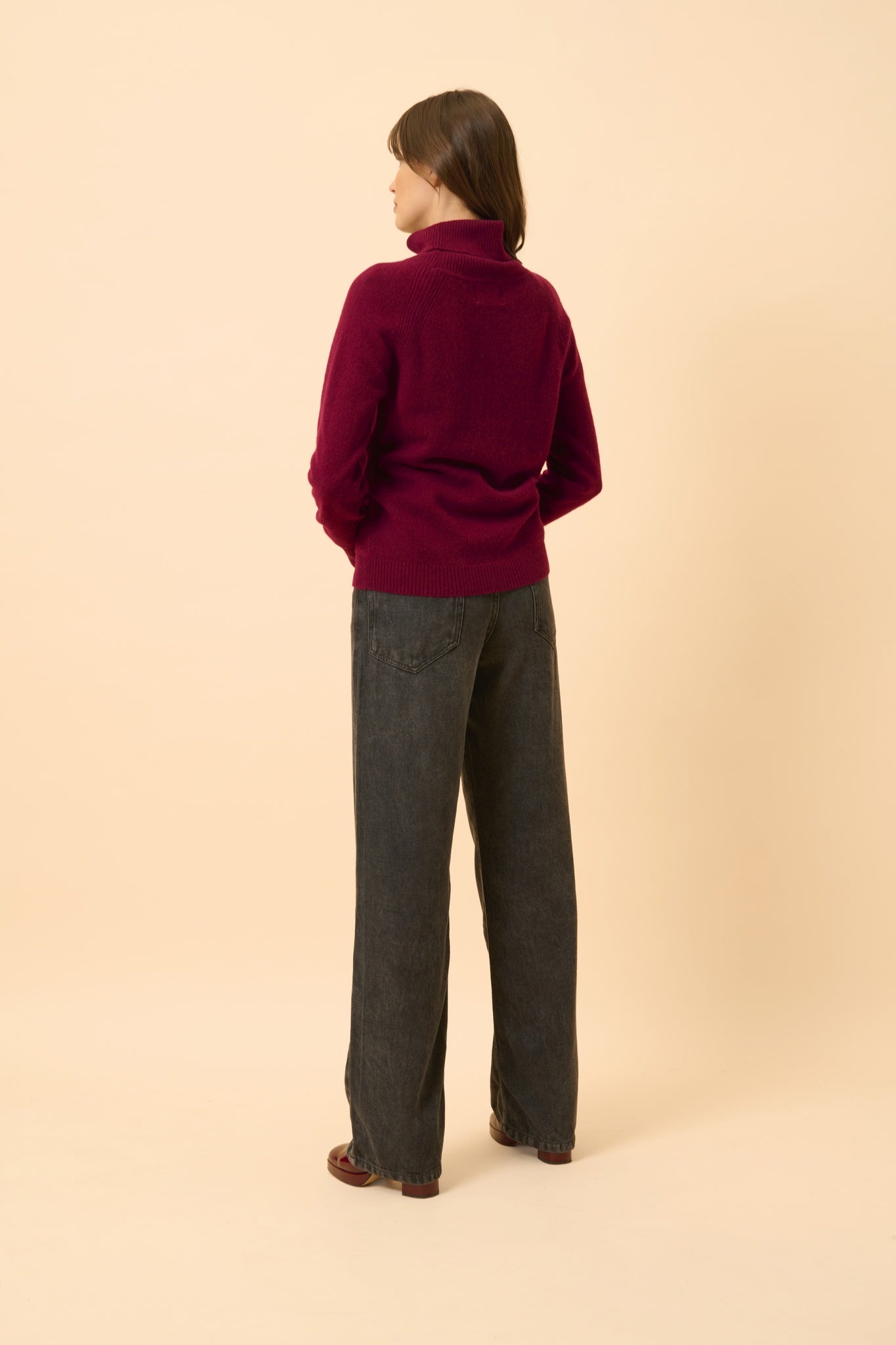 LILLY burgundy turtleneck sweater