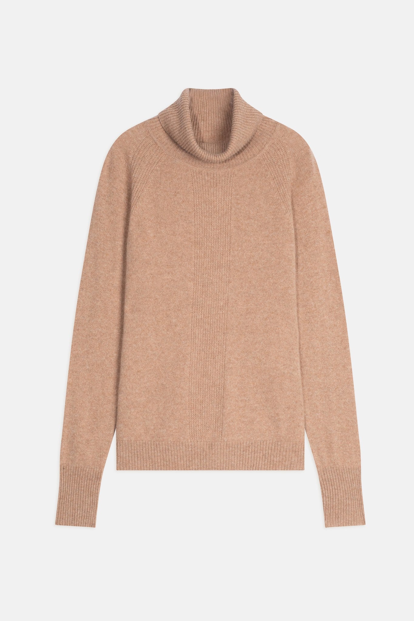 lilly camel heathered turtleneck sweater