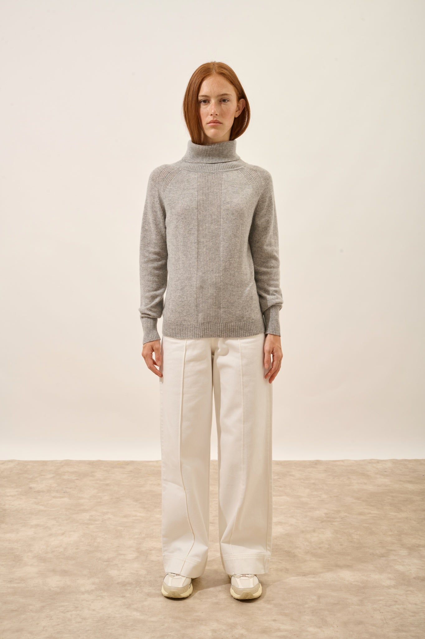 LILLY pull col roulé nuage chiné