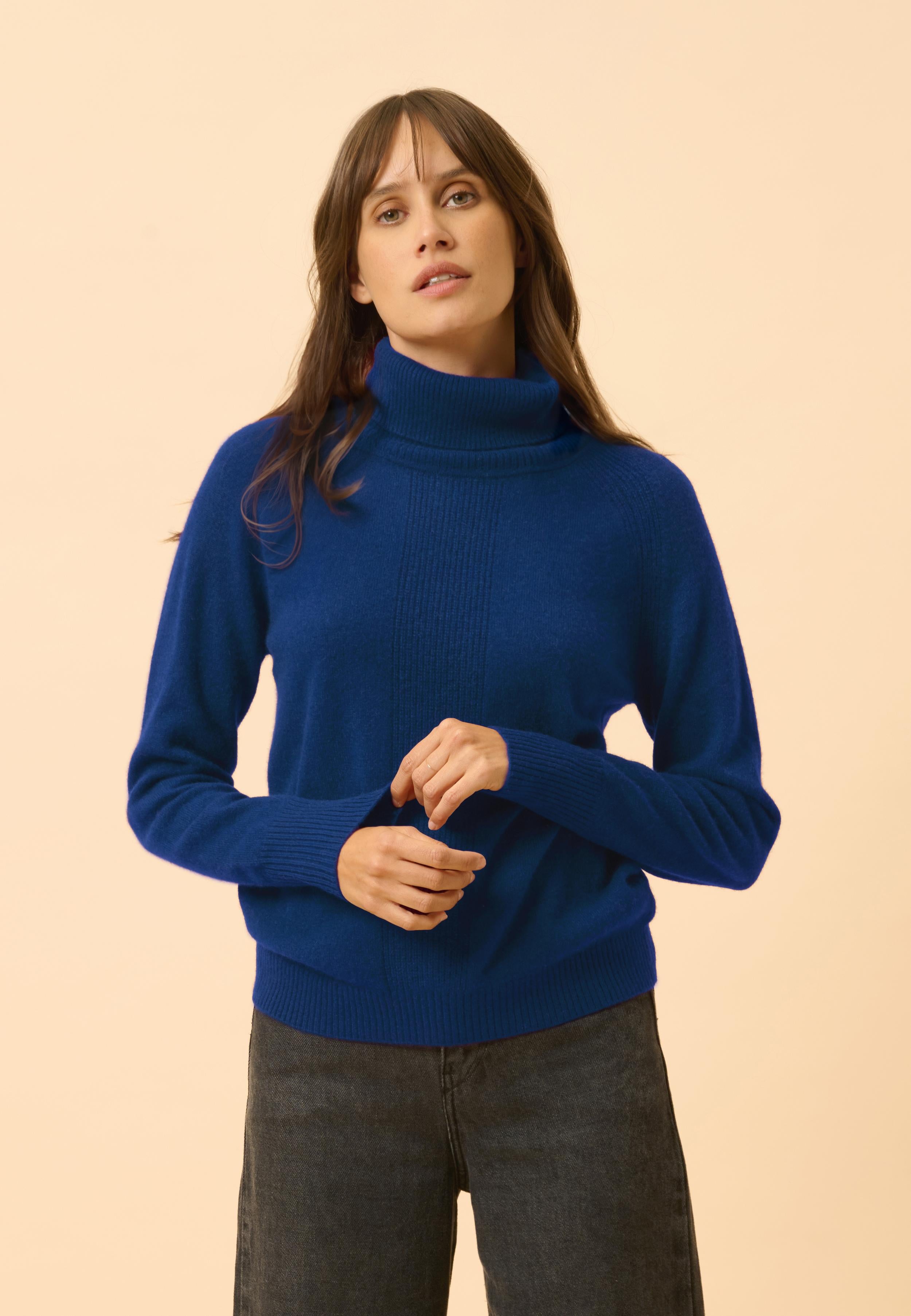 LILLY pull col roulé outremer