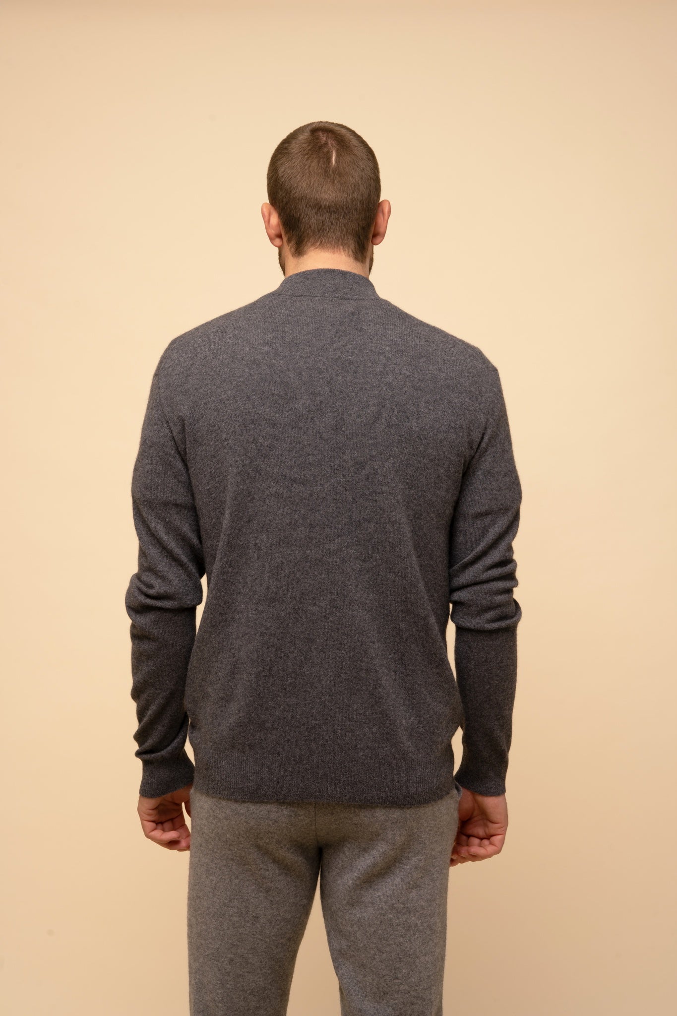 LILOU gilet col montant anthracite chiné