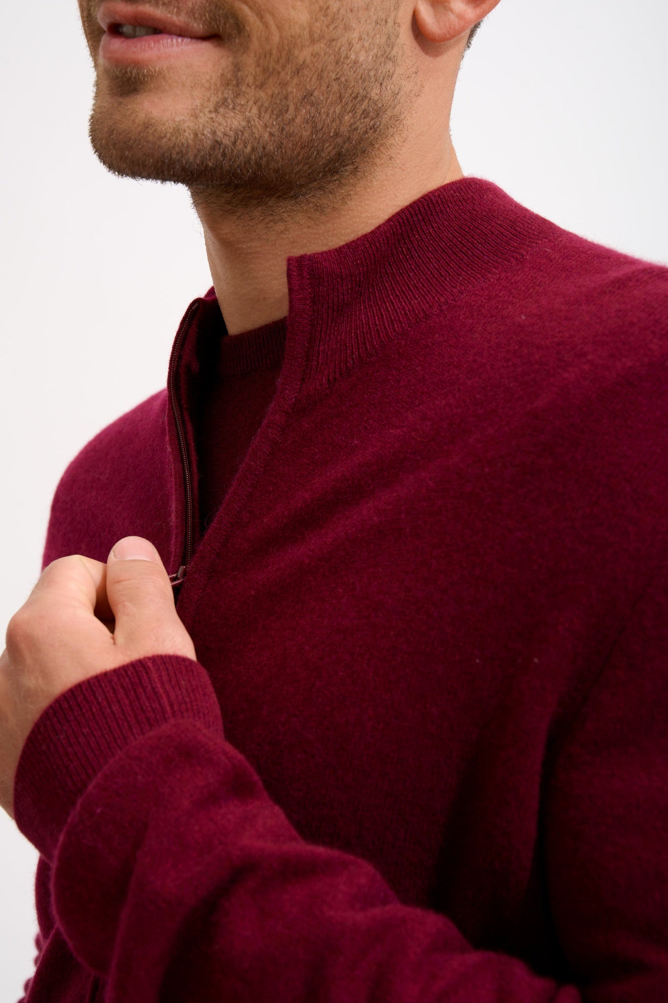 LILOU gilet zippé col montant bordeaux