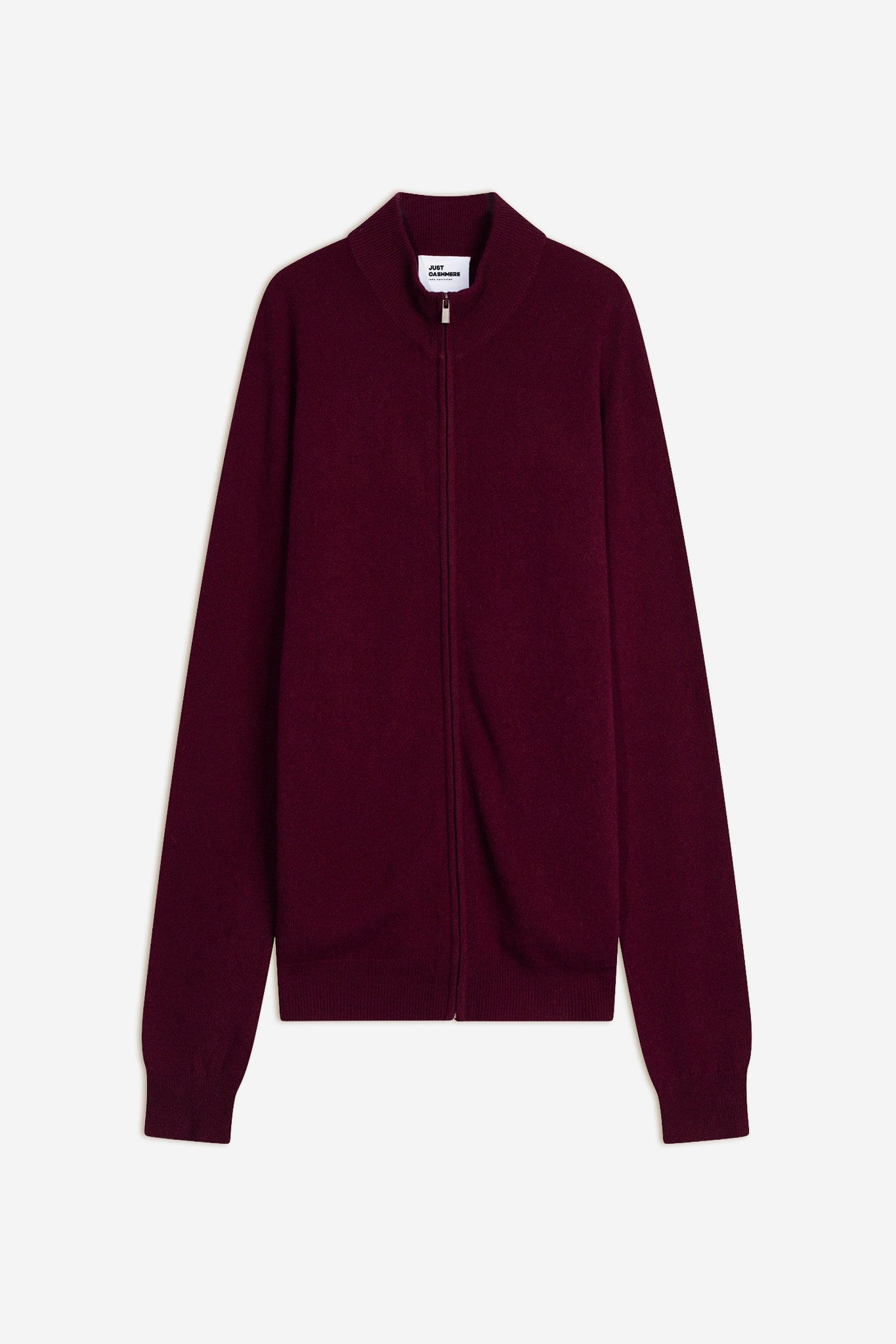 lilou gilet zippé col montant bordeaux