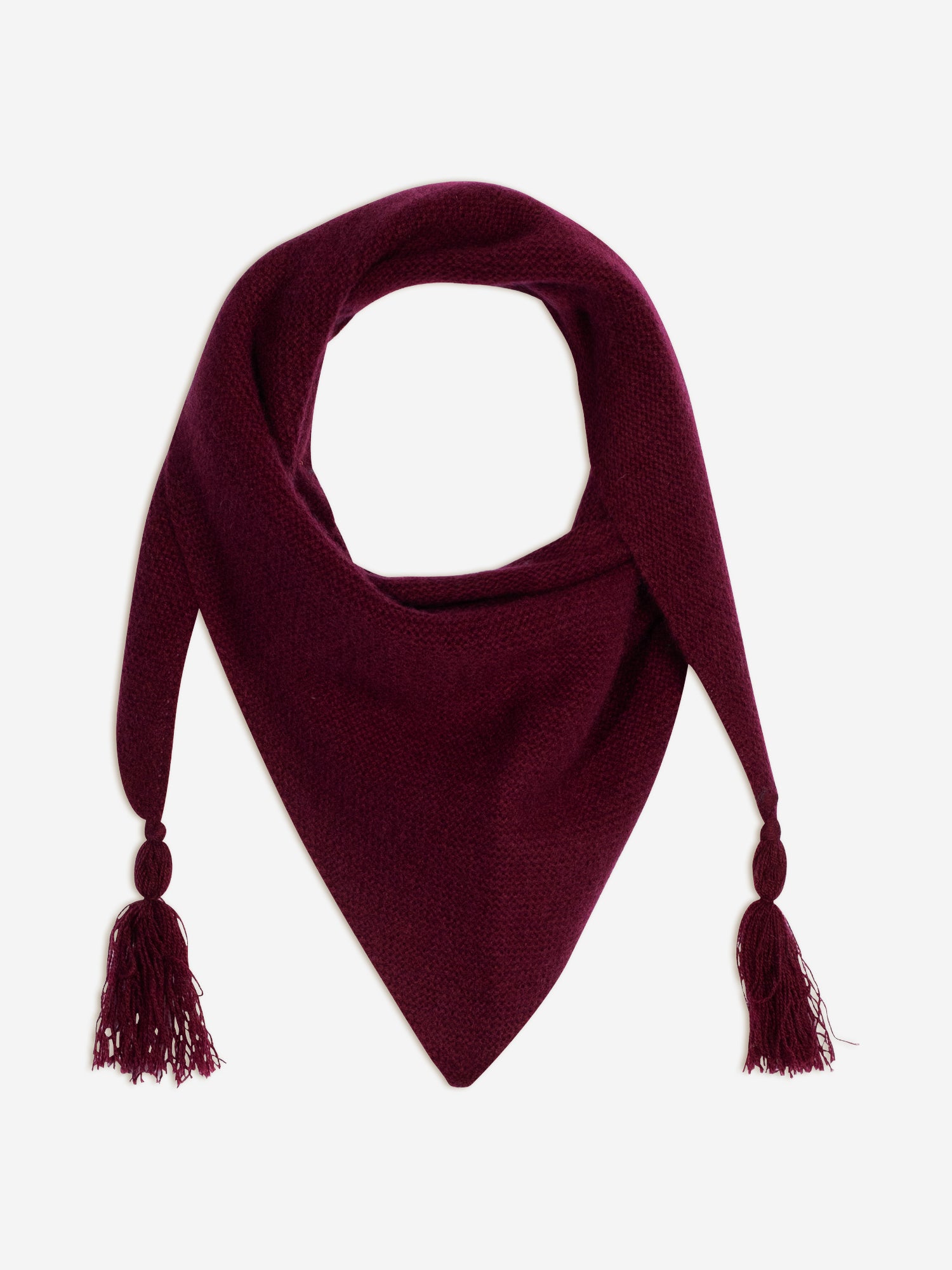 LIMA écharpe triangle avec franges 4 fils bordeaux