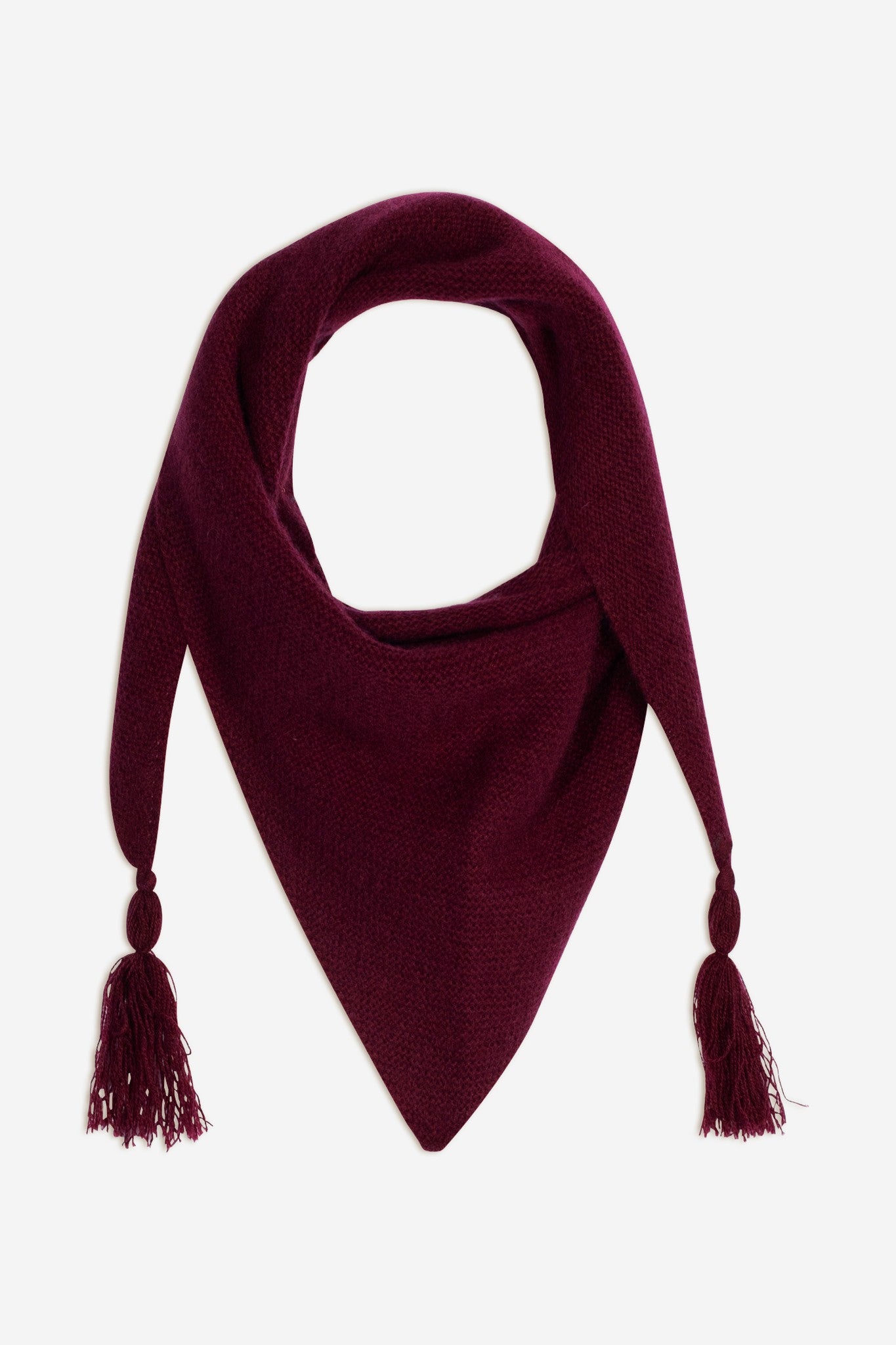 lima écharpe triangle avec franges 4 fils bordeaux