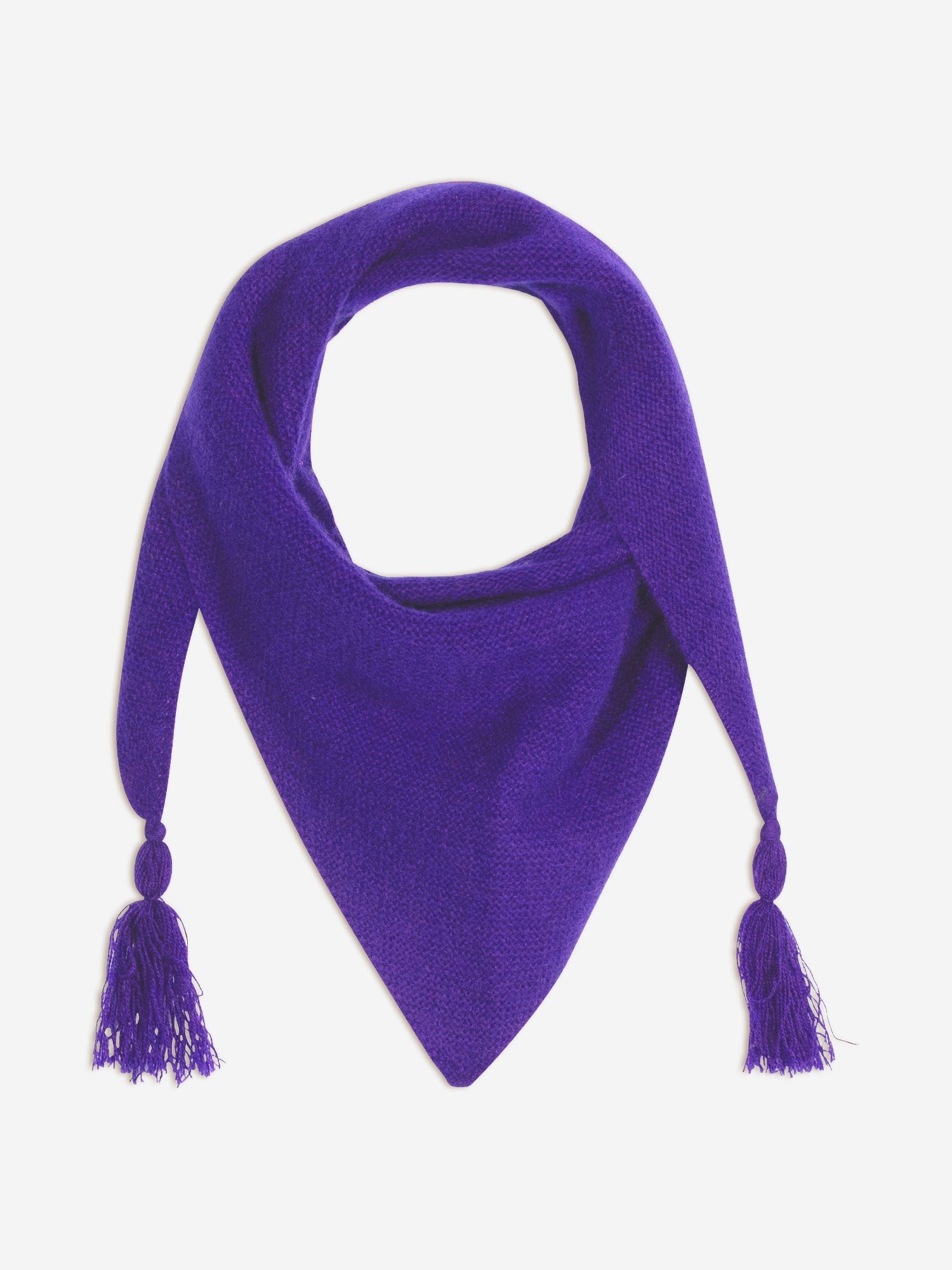 LIMA écharpe triangle avec franges 4 fils gentiane