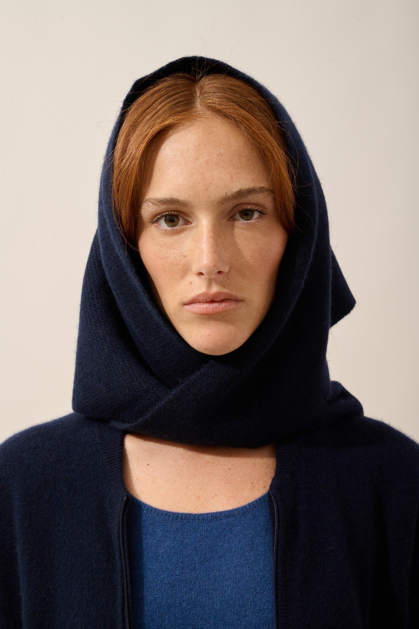 lima écharpe triangle avec franges 4 fils navy