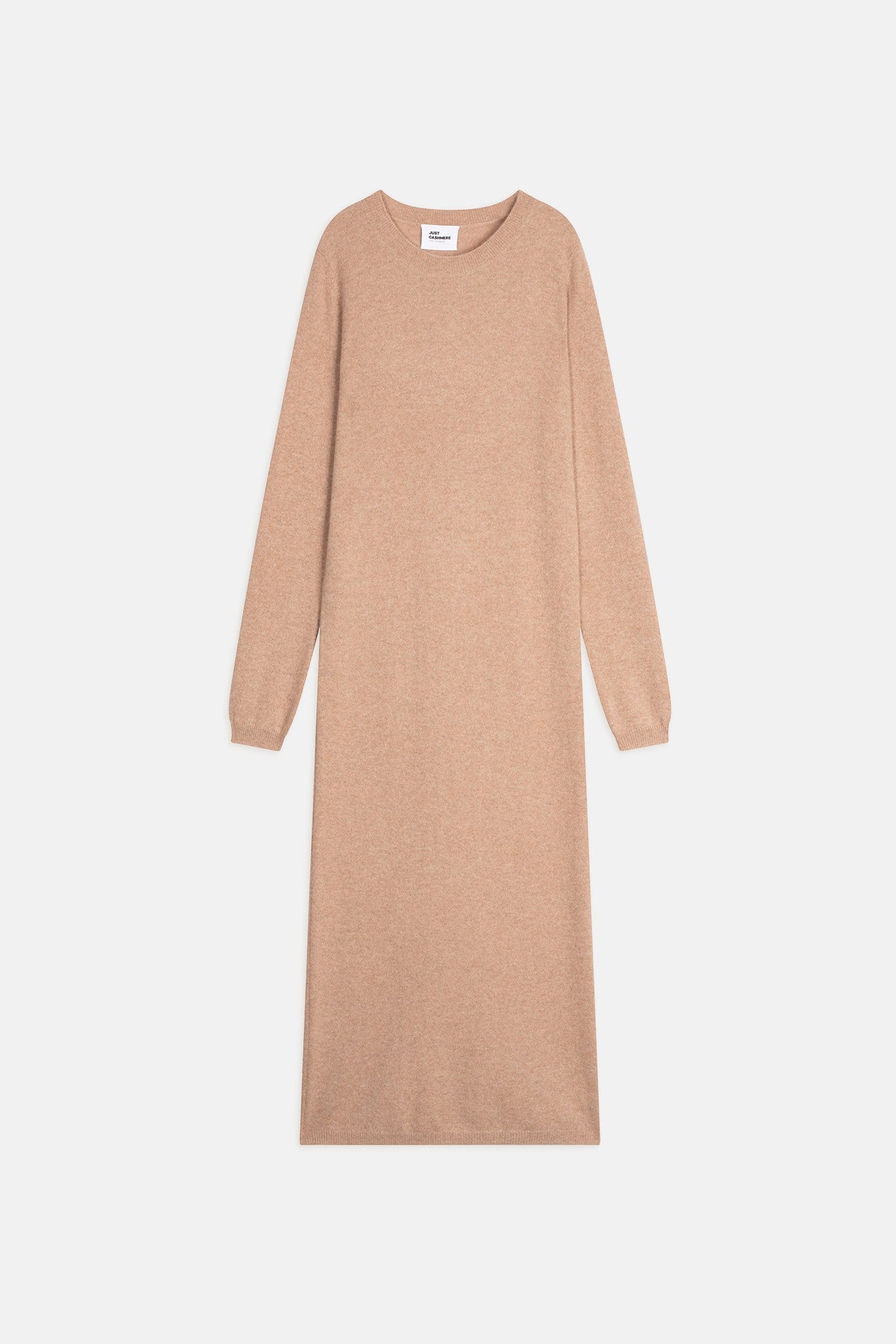 lina robe col rond camel chiné