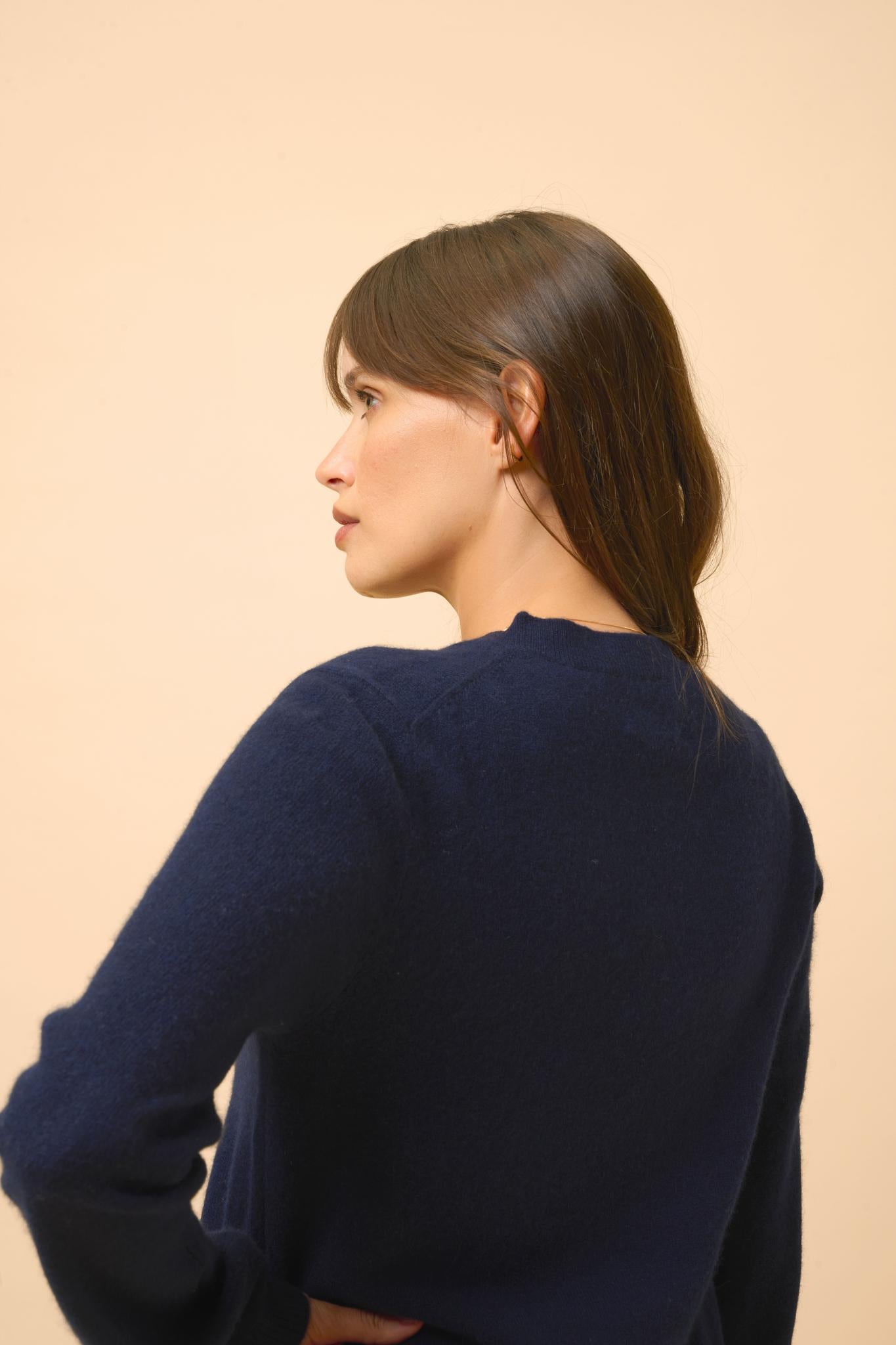 LINA robe col rond navy