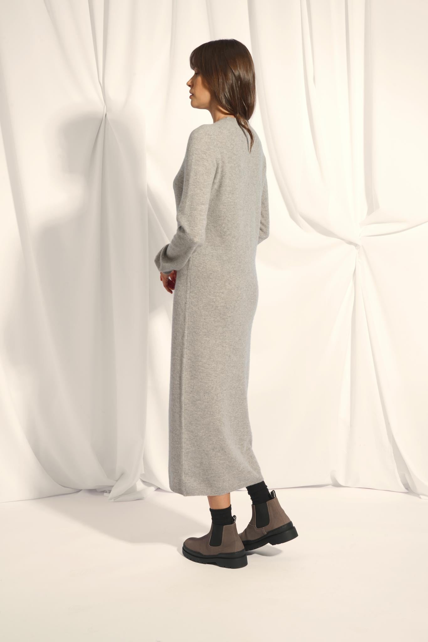 LINA nuage chiné round-neck dress