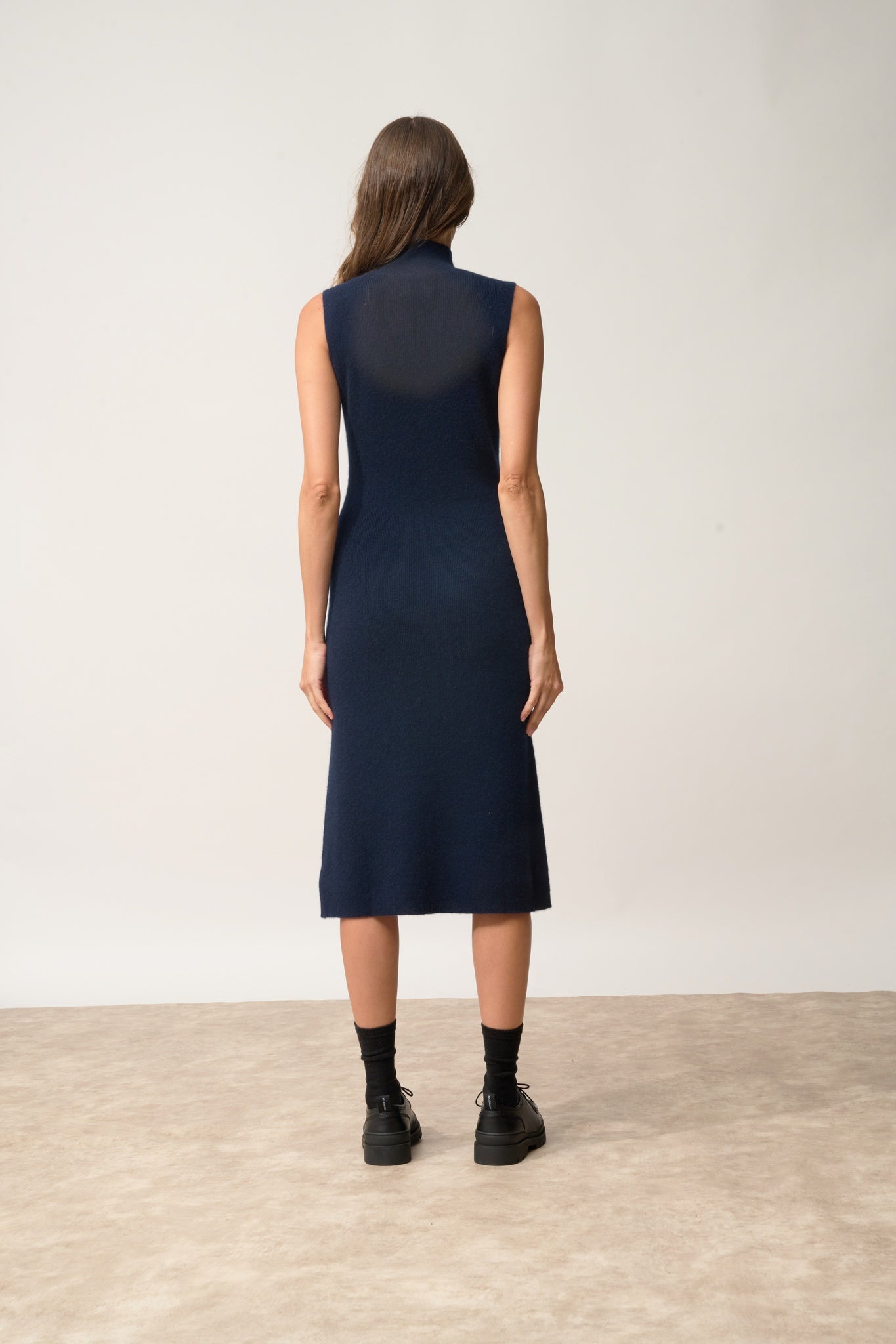 LOLA robe col montant navy