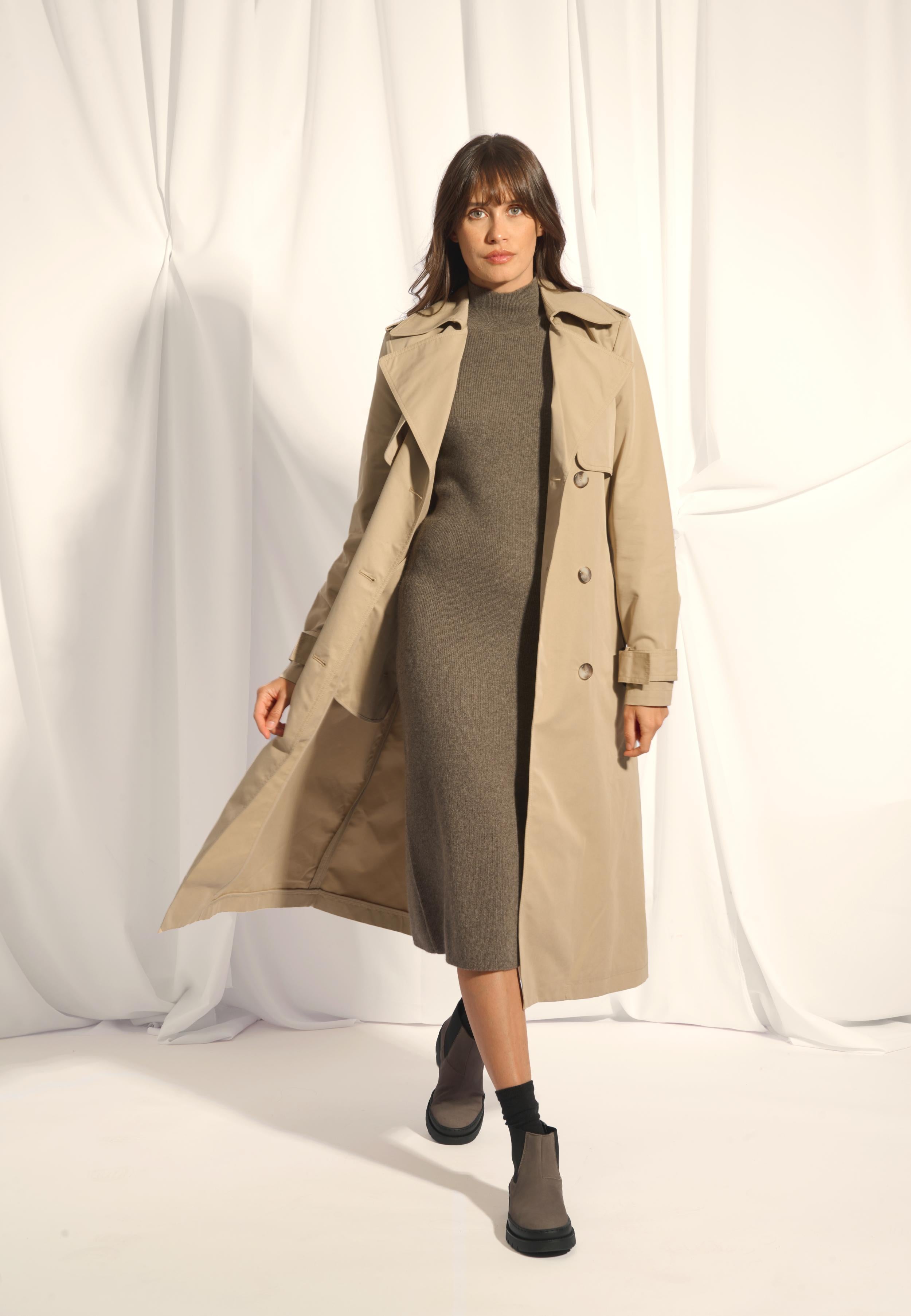 LOLA taupe mottled high neck dress