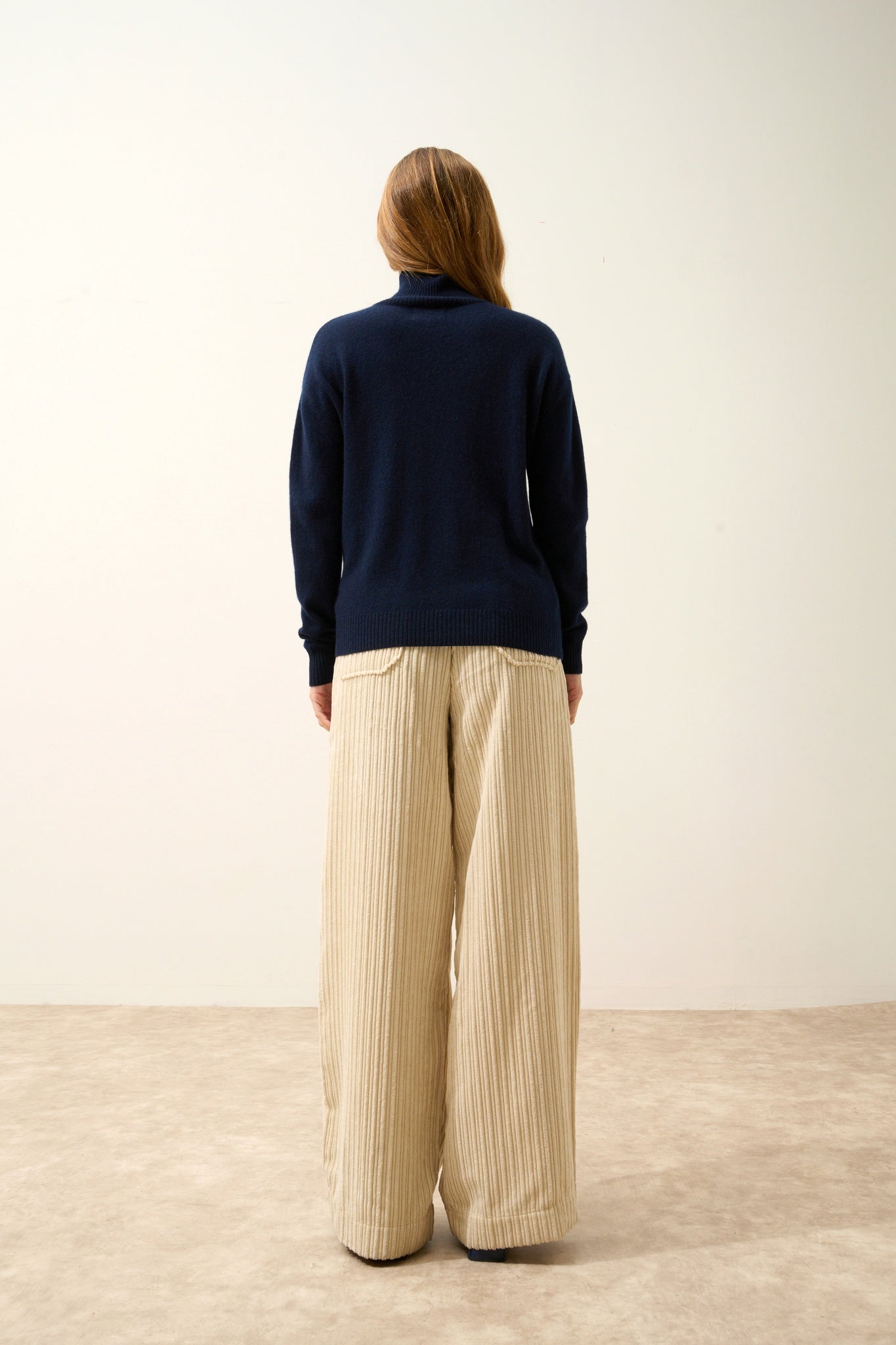 LORALIA pull col roulé navy