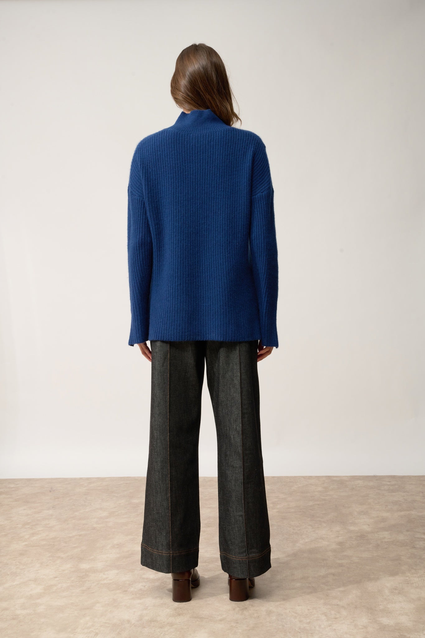 LOUISE pull col roulé minuit