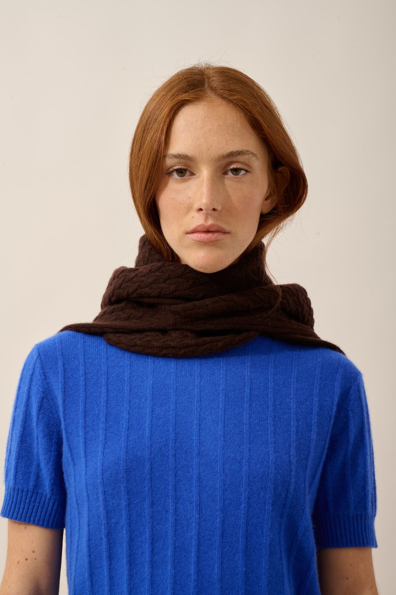 LOULIA t-shirt col rond bleu persan