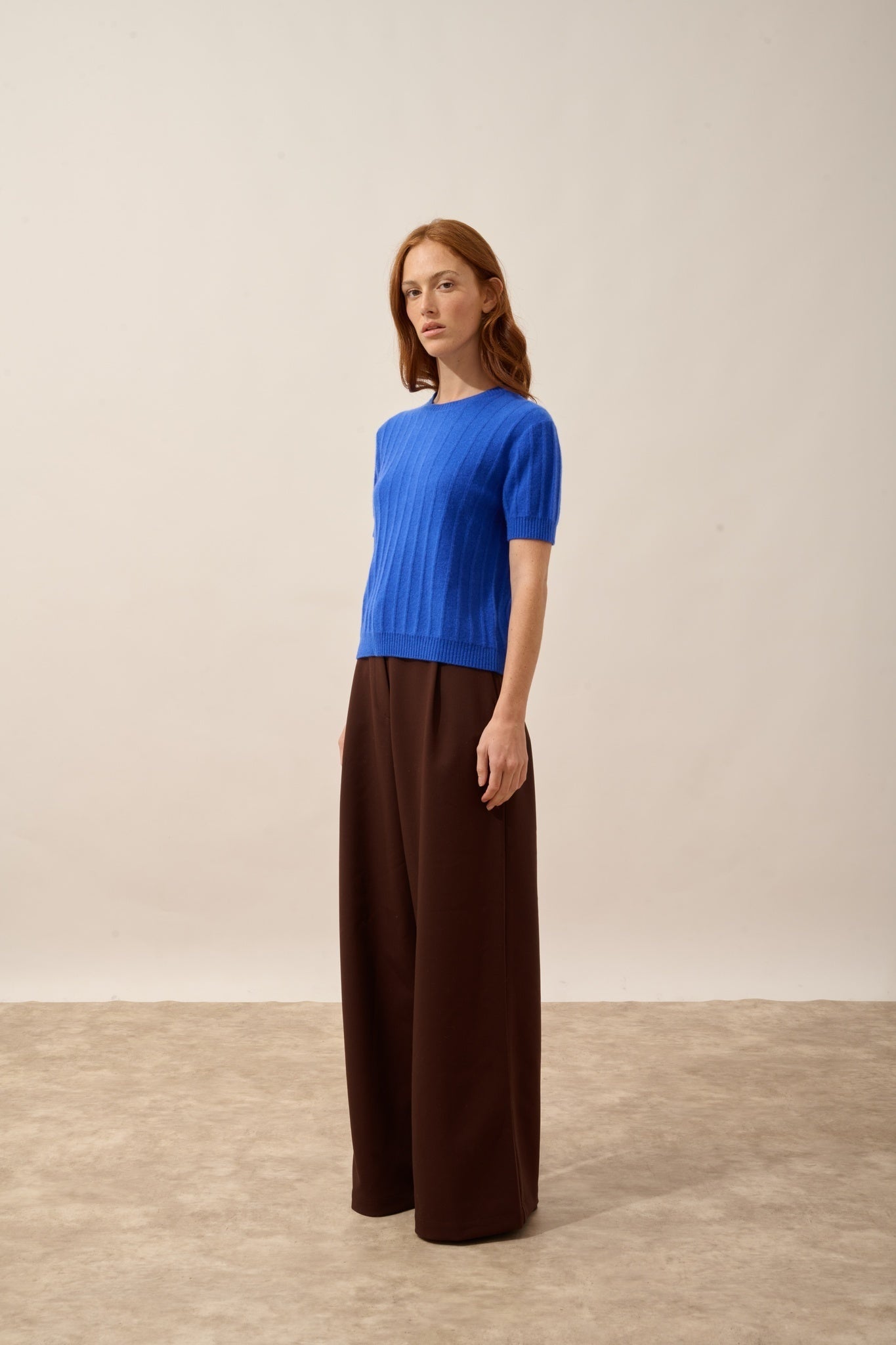 LOULIA t-shirt col rond bleu persan