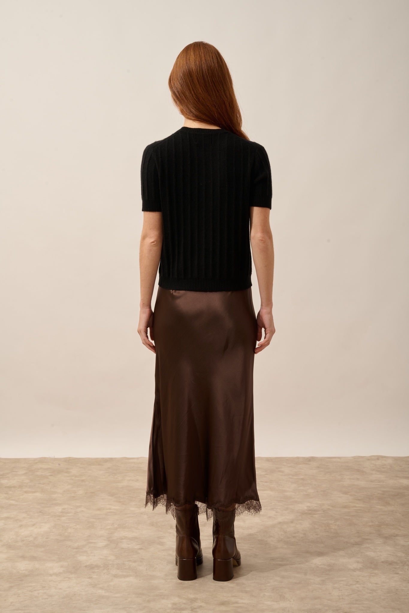 LOULIA t-shirt col rond noir