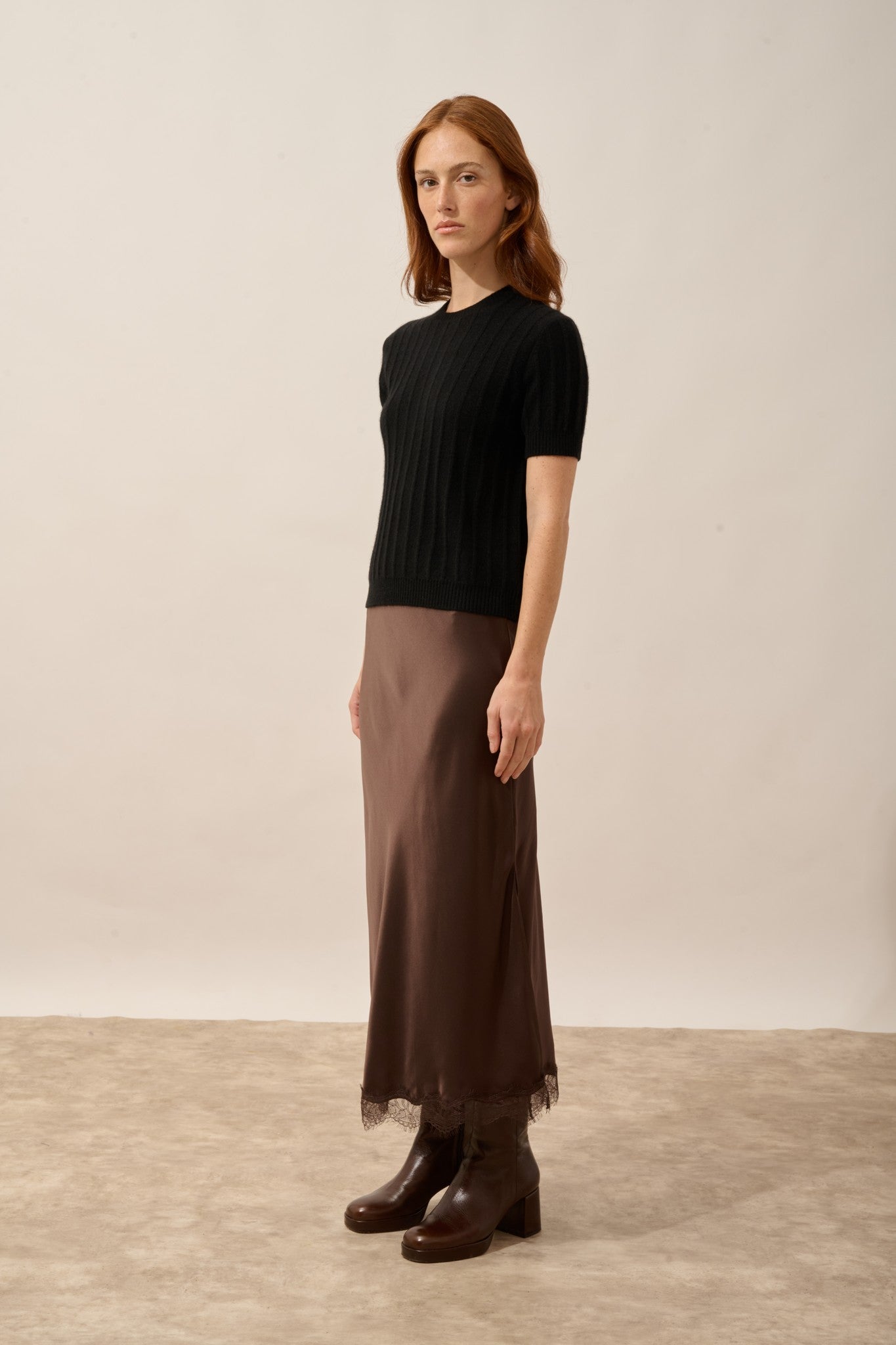 loulia t-shirt col rond noir