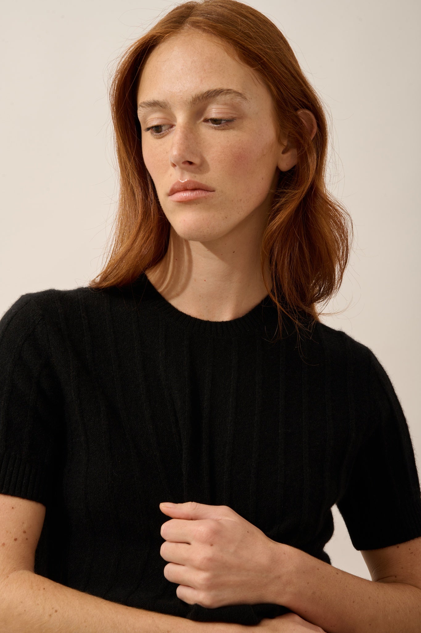 LOULIA t-shirt col rond noir