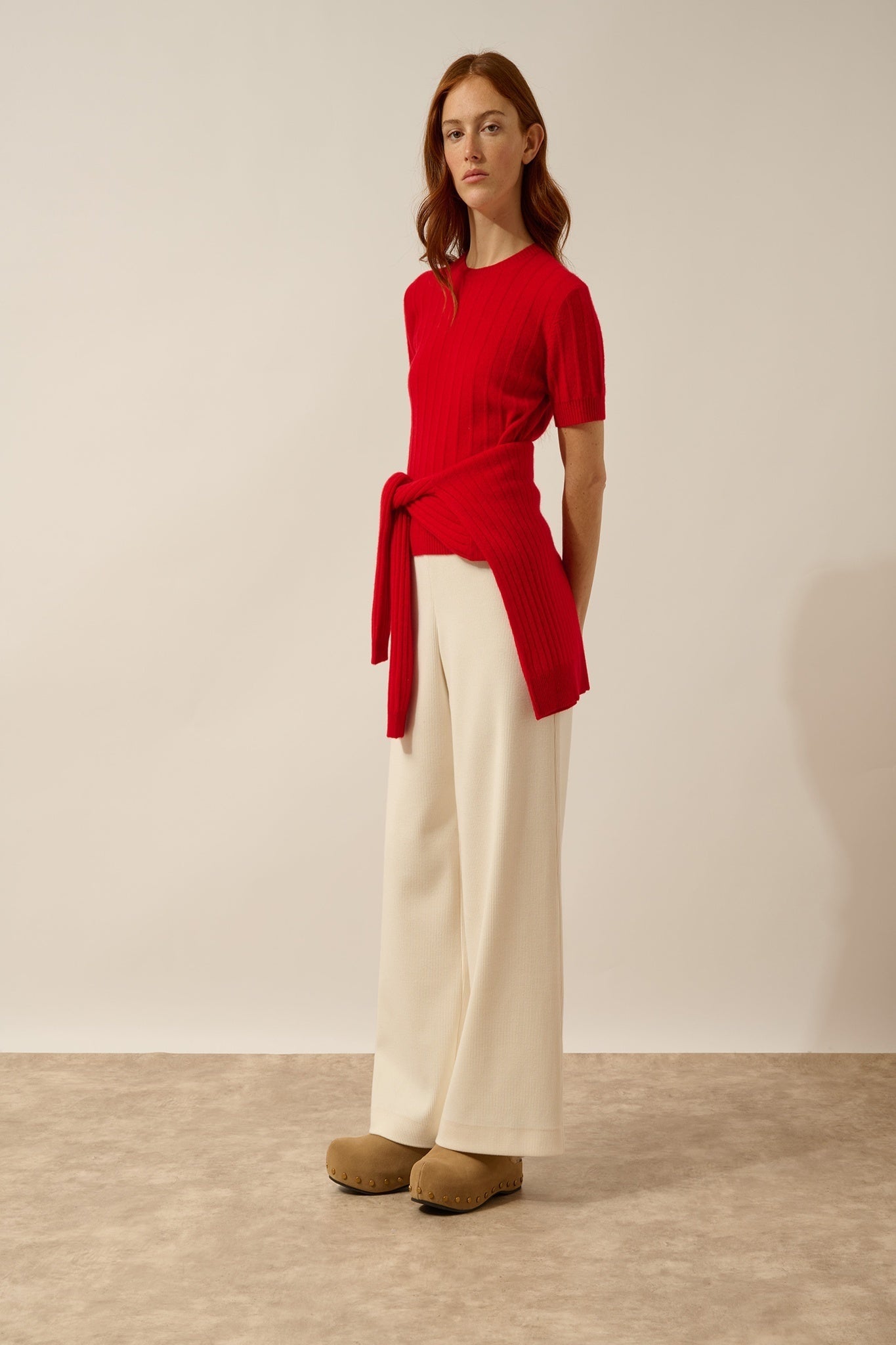 LOULIA t-shirt col rond rouge