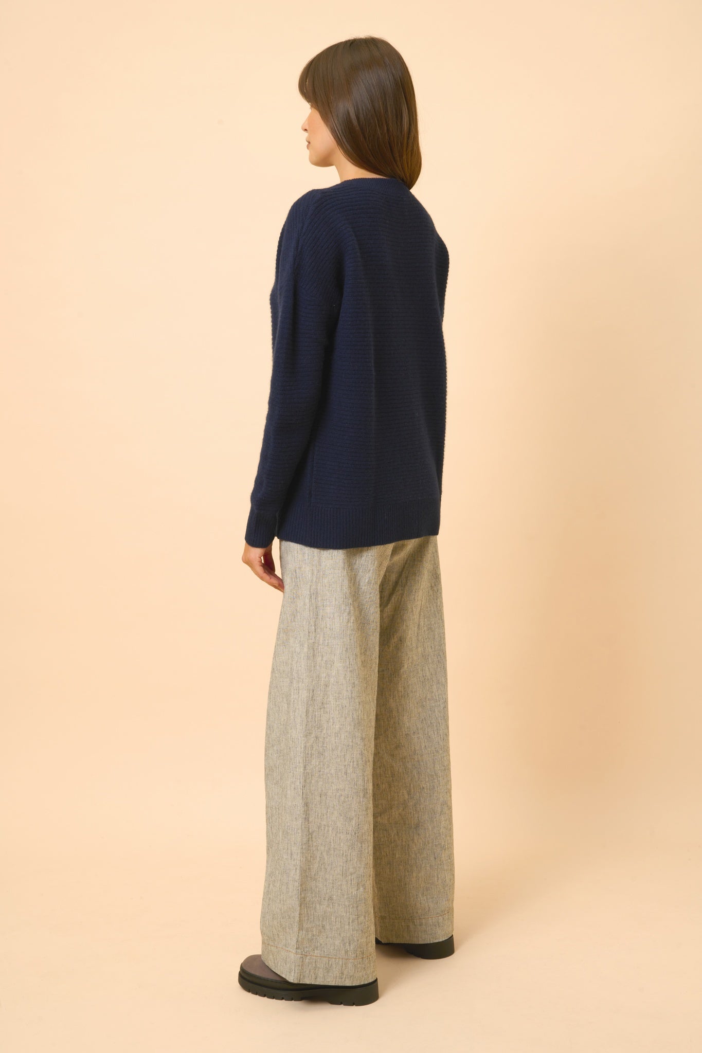 LOUNA pull col rond navy